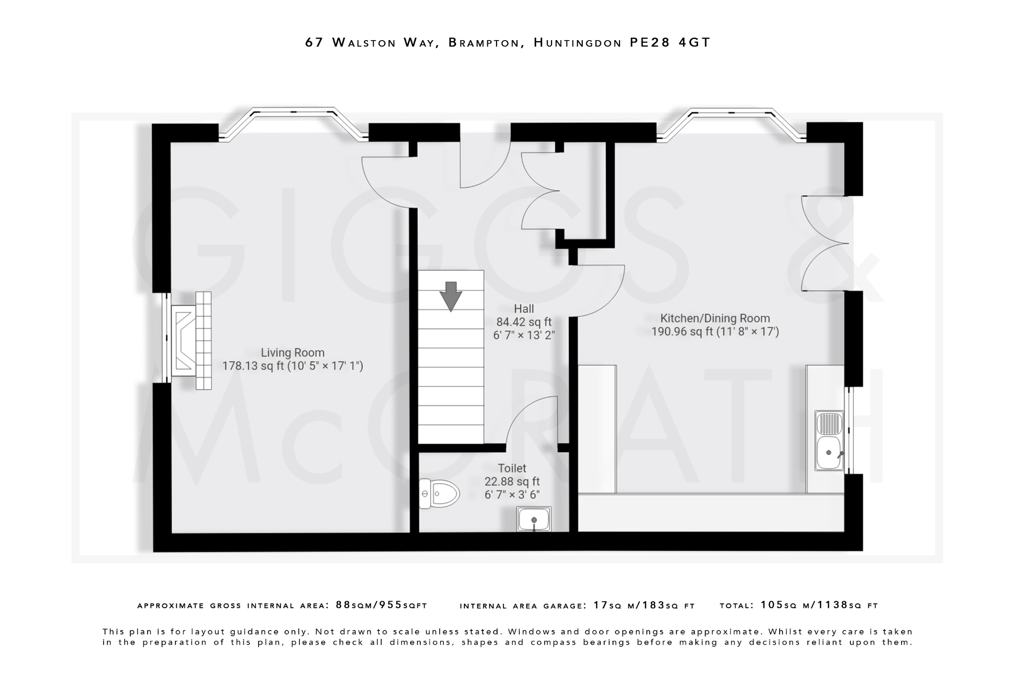 3 bed semi-detached house for sale in Walston Way, Cambridgeshire - Property Floorplan