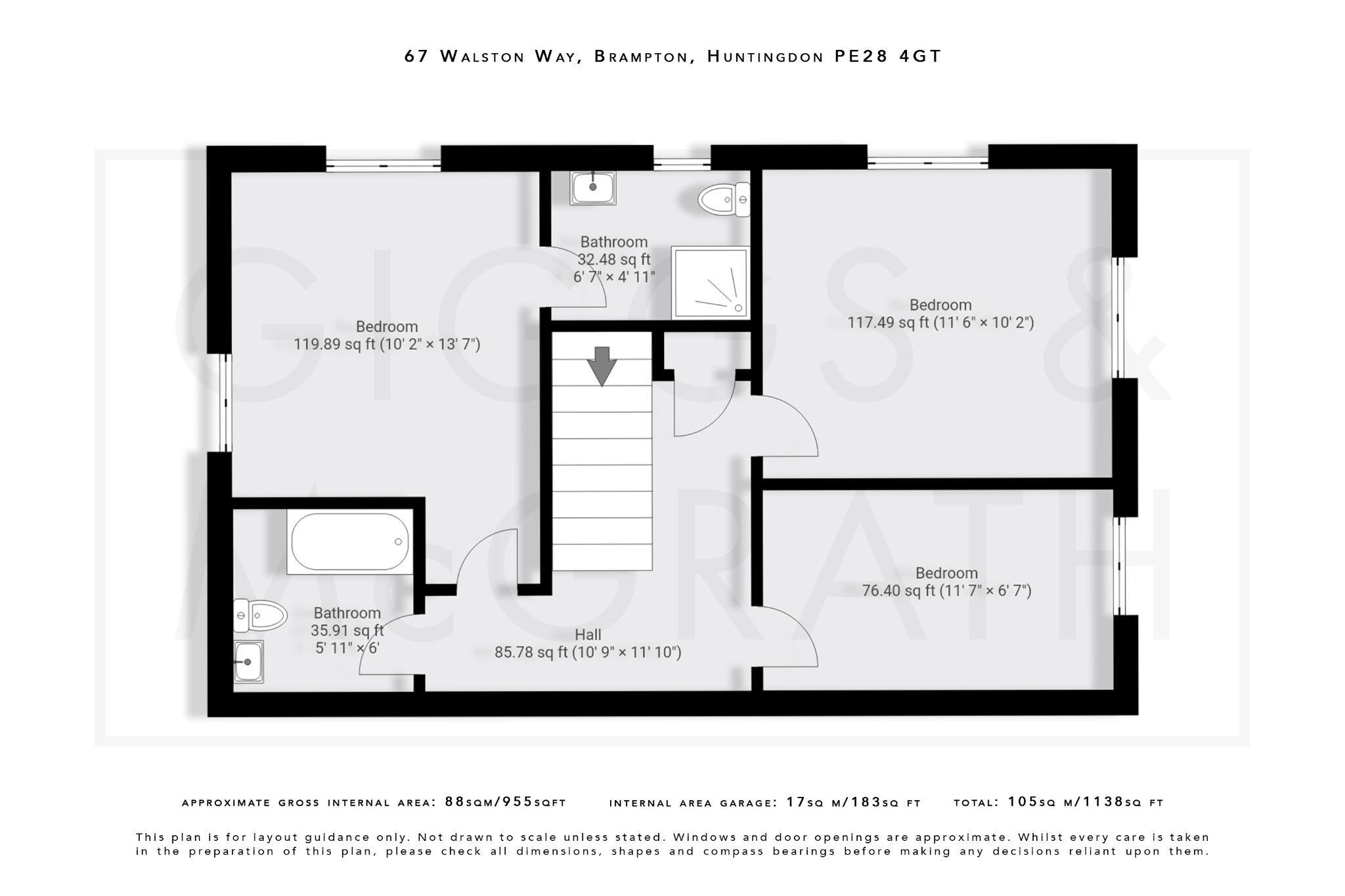 3 bed semi-detached house for sale in Walston Way, Cambridgeshire - Property Floorplan