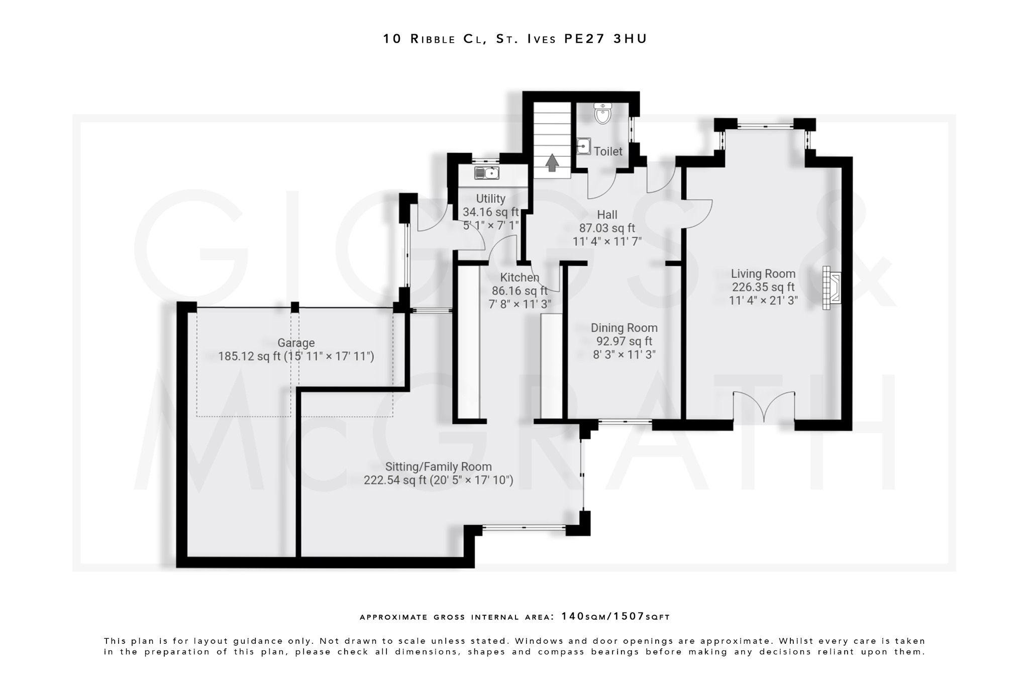 3 bed detached house for sale in Ribble Close, St Ives - Property Floorplan