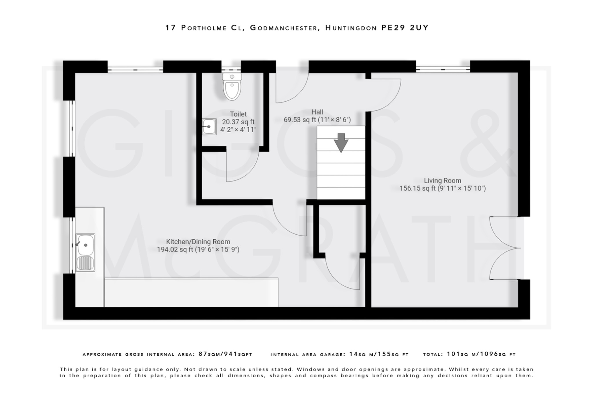 3 bed semi-detached house for sale in Portholme Close, Cambridgeshire - Property Floorplan