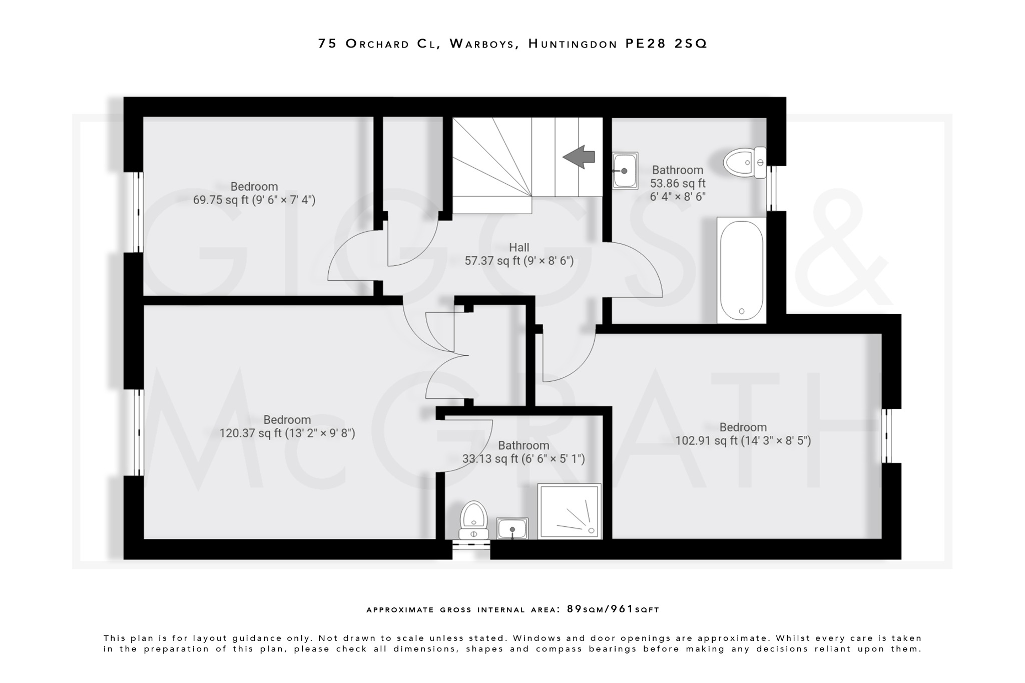 3 bed semi-detached house for sale in Orchard Close, Cambridgeshire - Property Floorplan