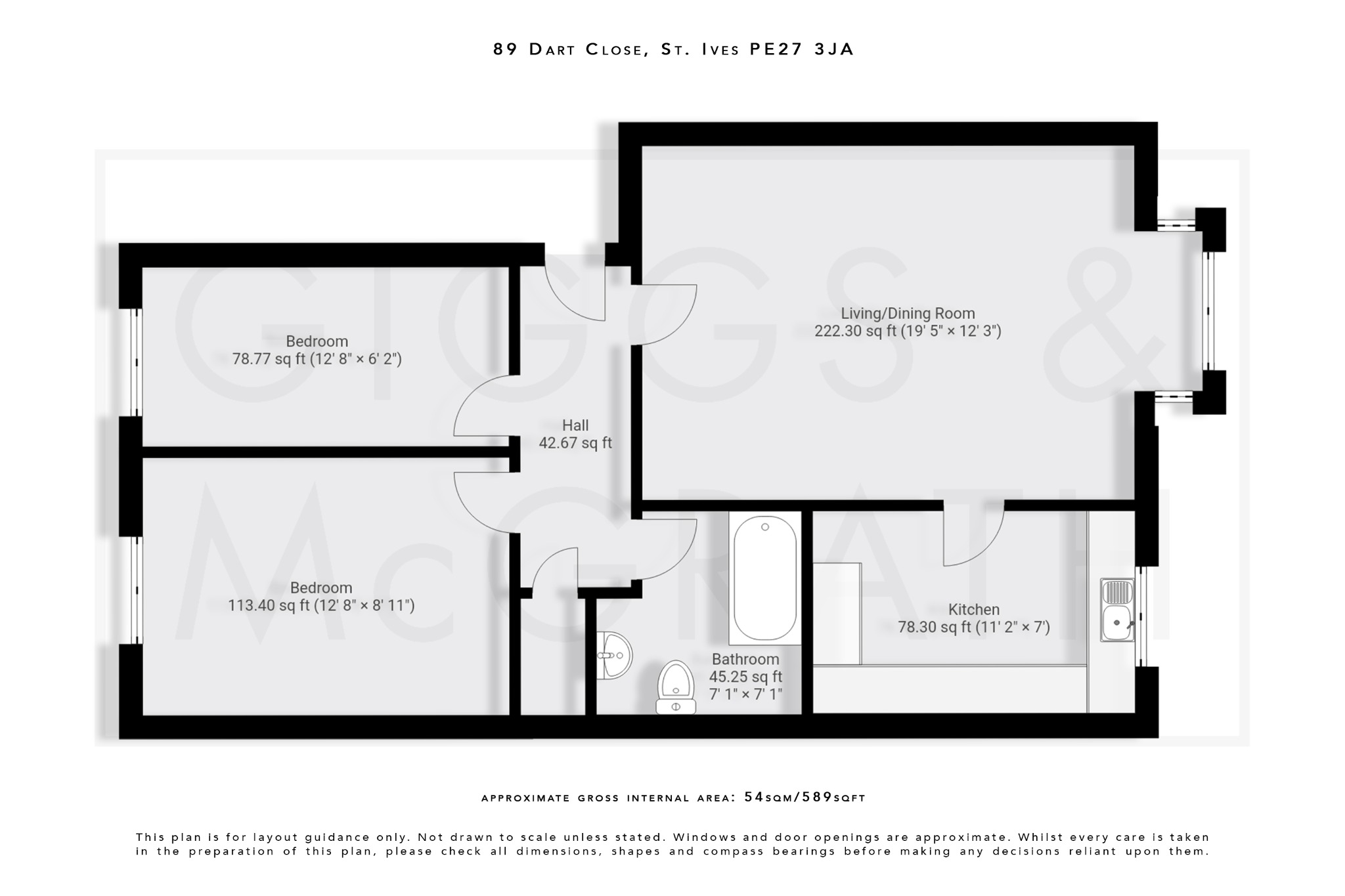 2 bed flat for sale in Dart Close, St Ives - Property Floorplan