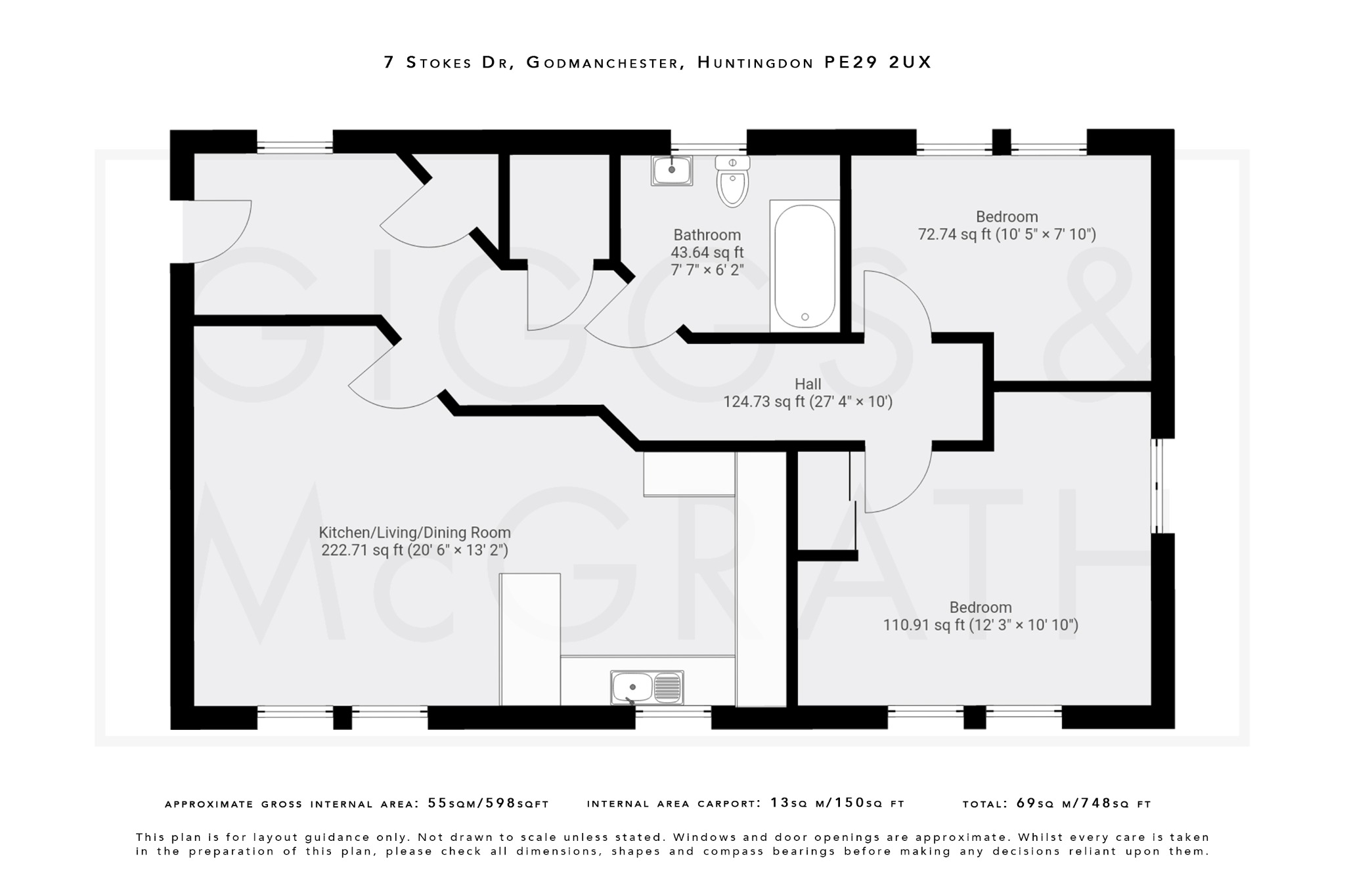 2 bed penthouse for sale in Stokes Drive, Huntingdon - Property Floorplan