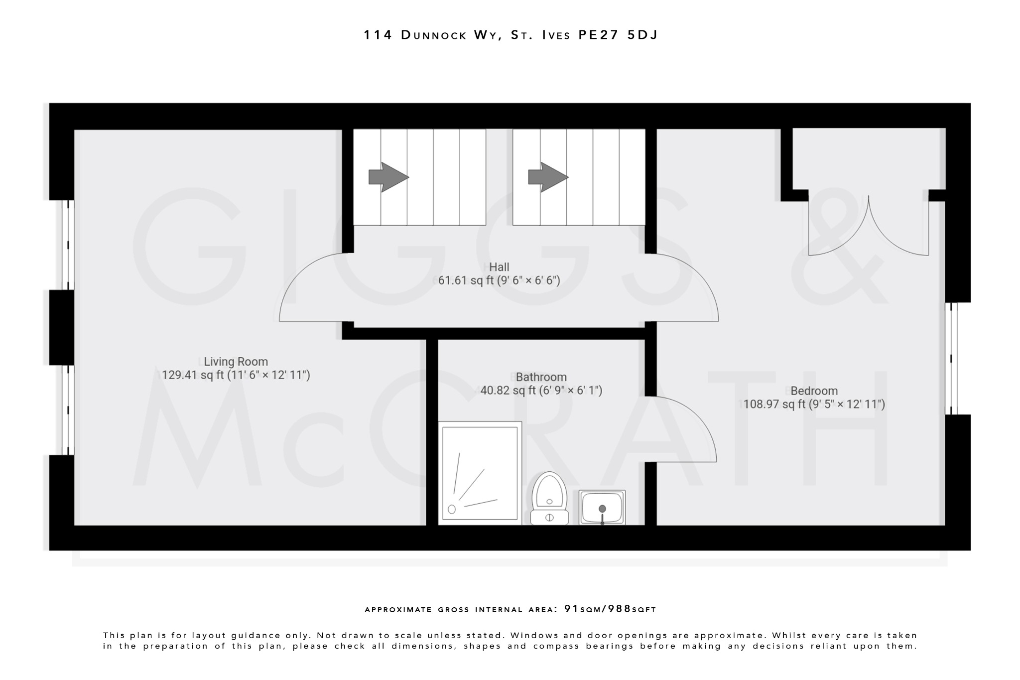 3 bed semi-detached house for sale in Dunnock Way, St. Ives - Property Floorplan
