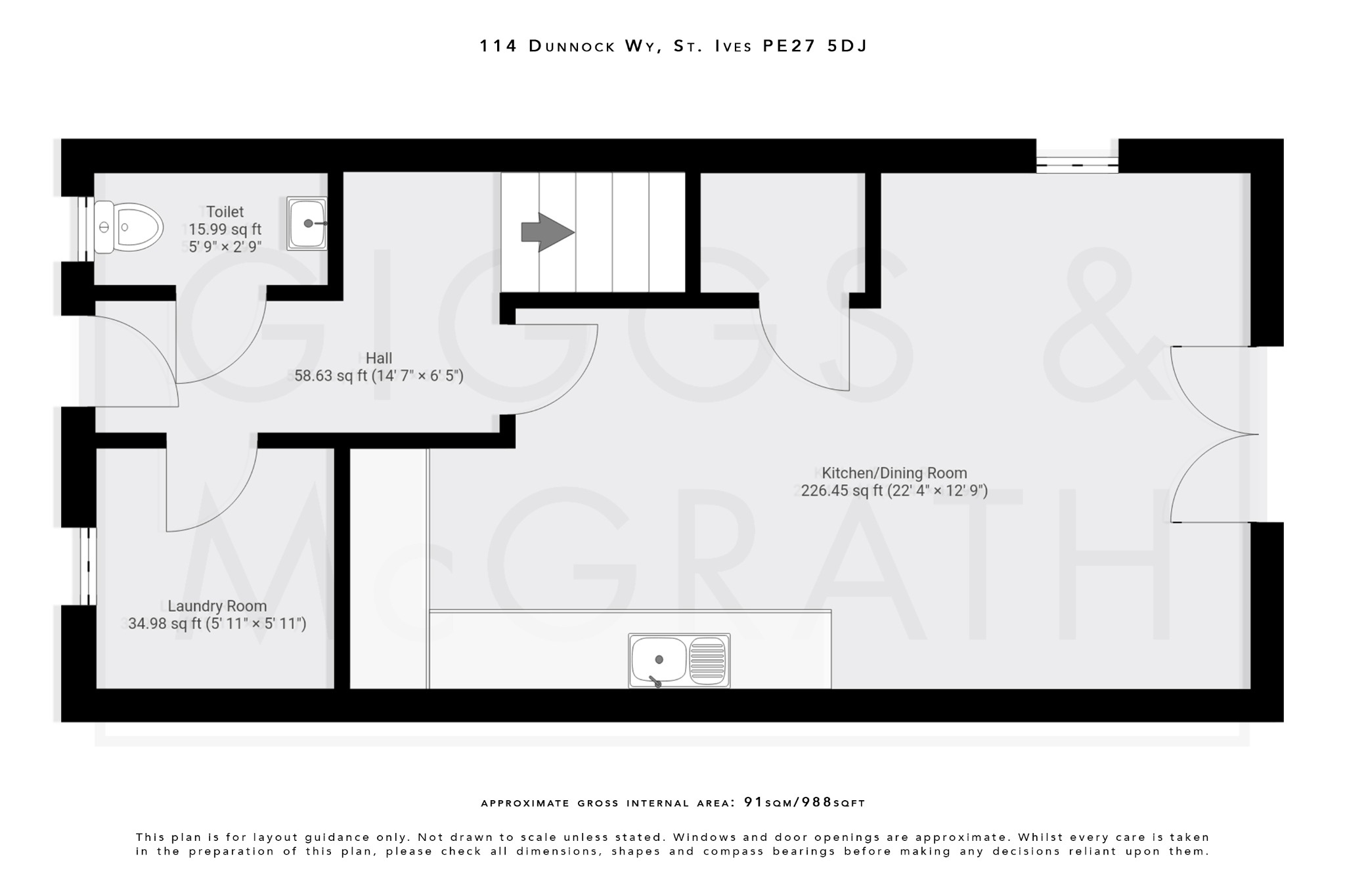 3 bed semi-detached house for sale in Dunnock Way, St. Ives - Property Floorplan
