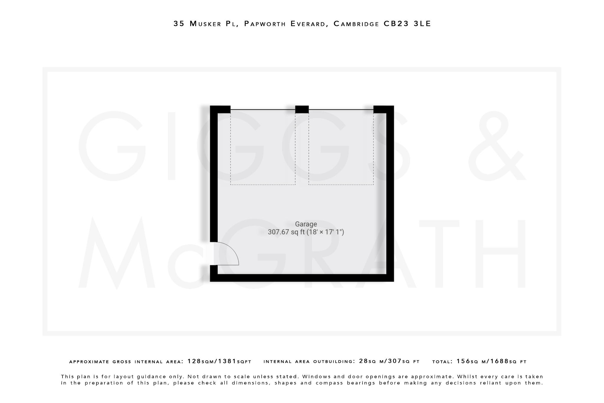 3 bed link detached house for sale in Musker Place, Cambridgeshire - Property Floorplan