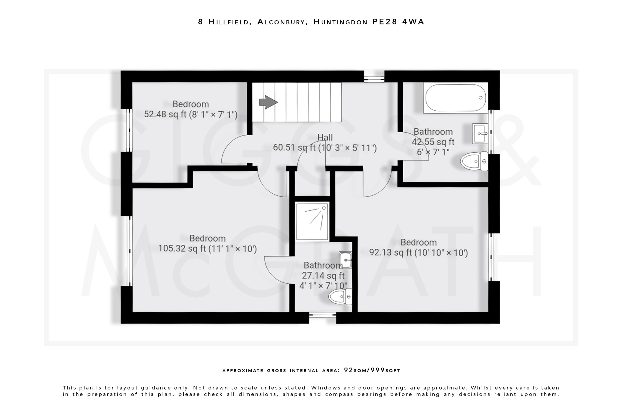 3 bed link detached house for sale in Hillfield, Huntingdon - Property Floorplan