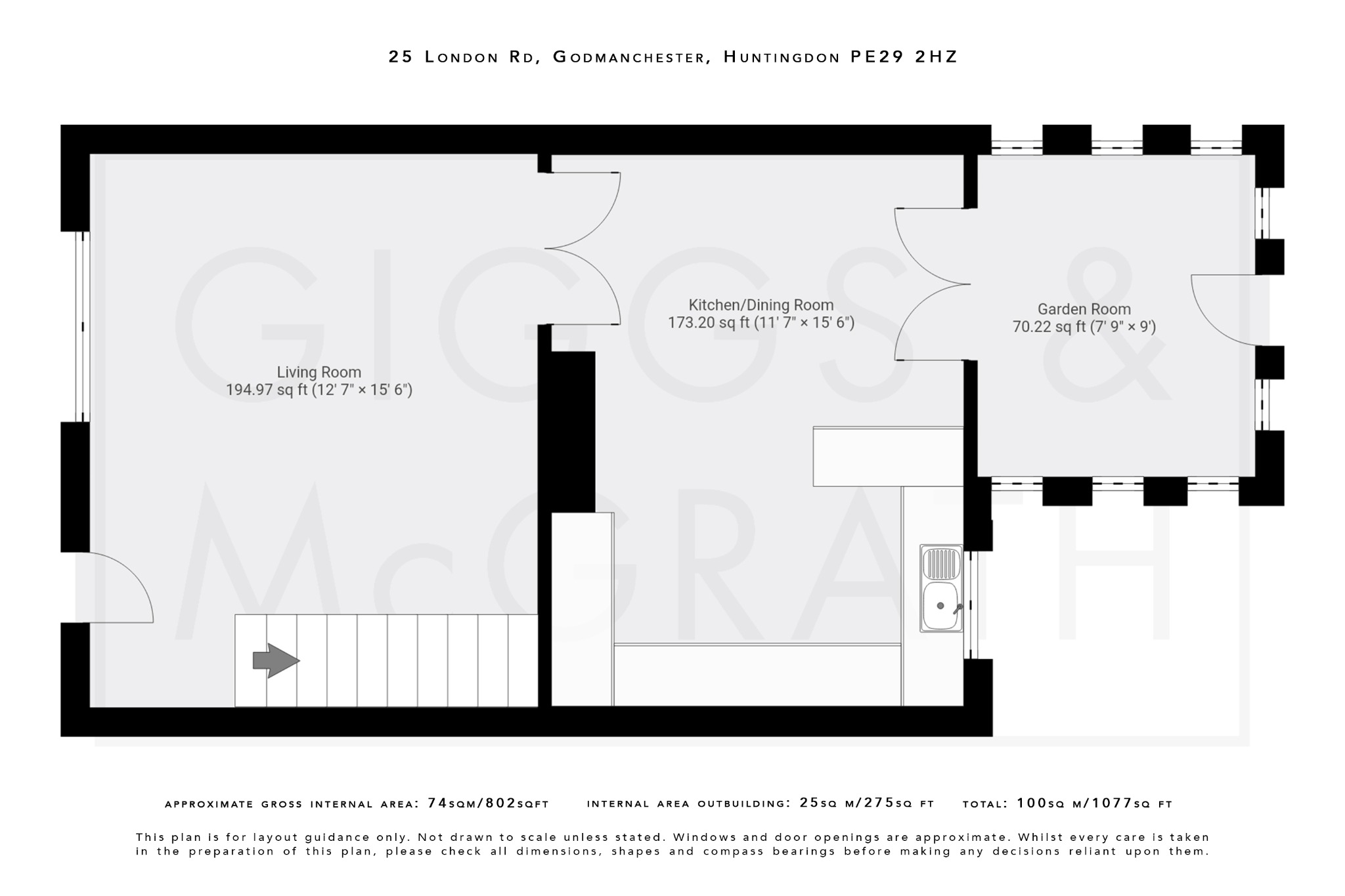 3 bed terraced house for sale in London Road, Huntingdon - Property Floorplan