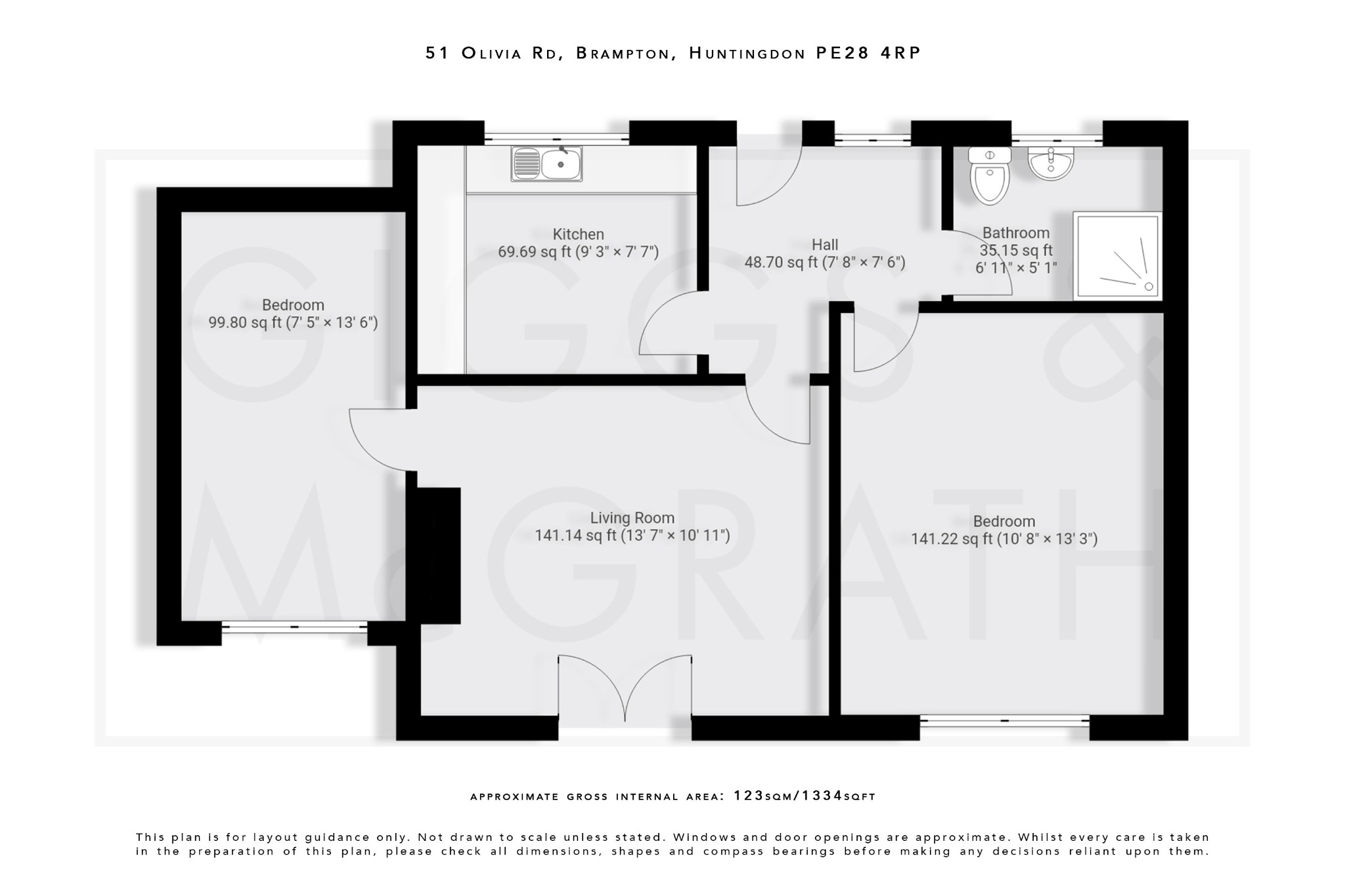 2 bed semi-detached bungalow for sale in Olivia Road, Huntingdon - Property Floorplan
