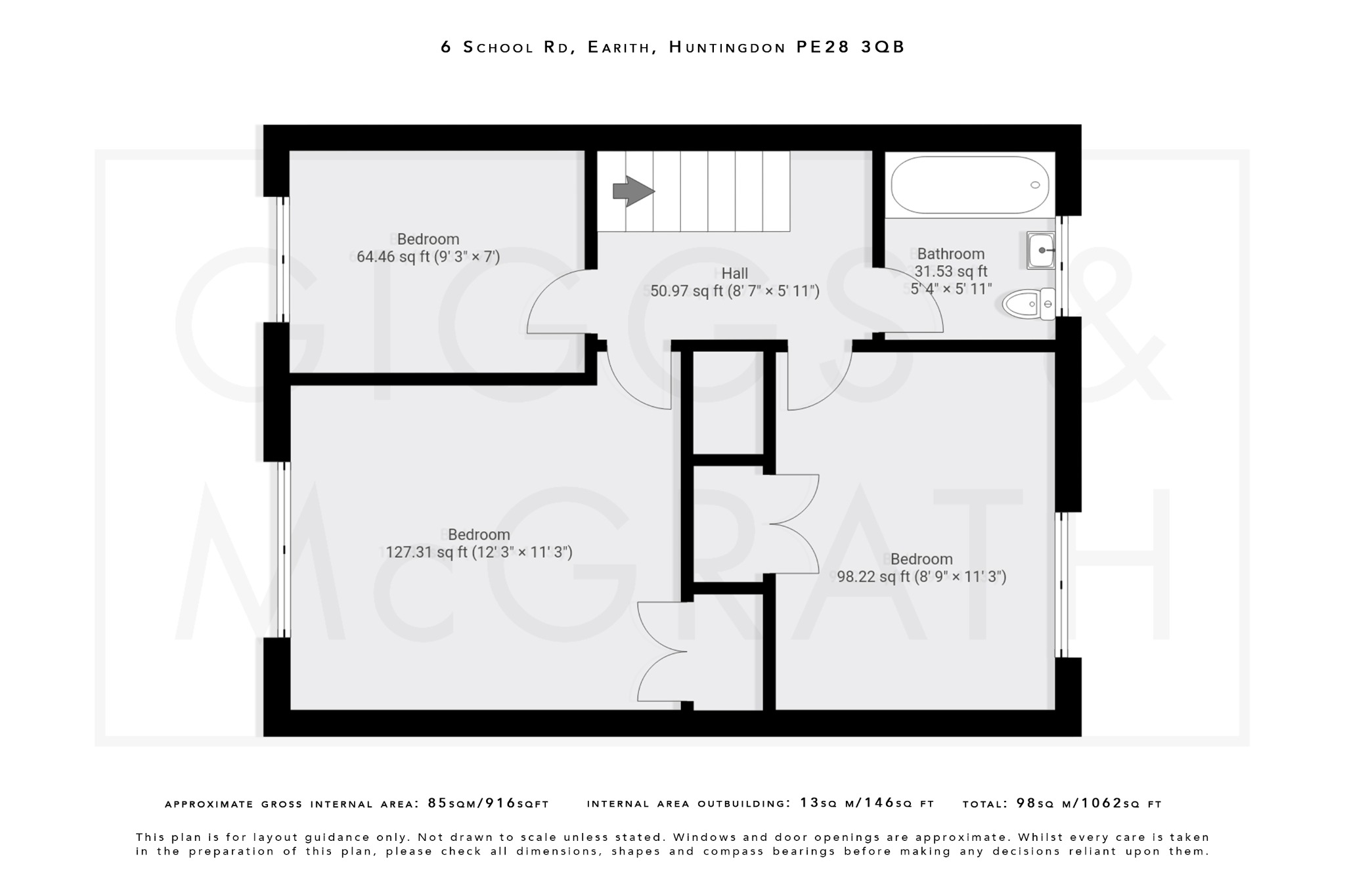 3 bed terraced house for sale in School Road, Cambridgeshire - Property Floorplan