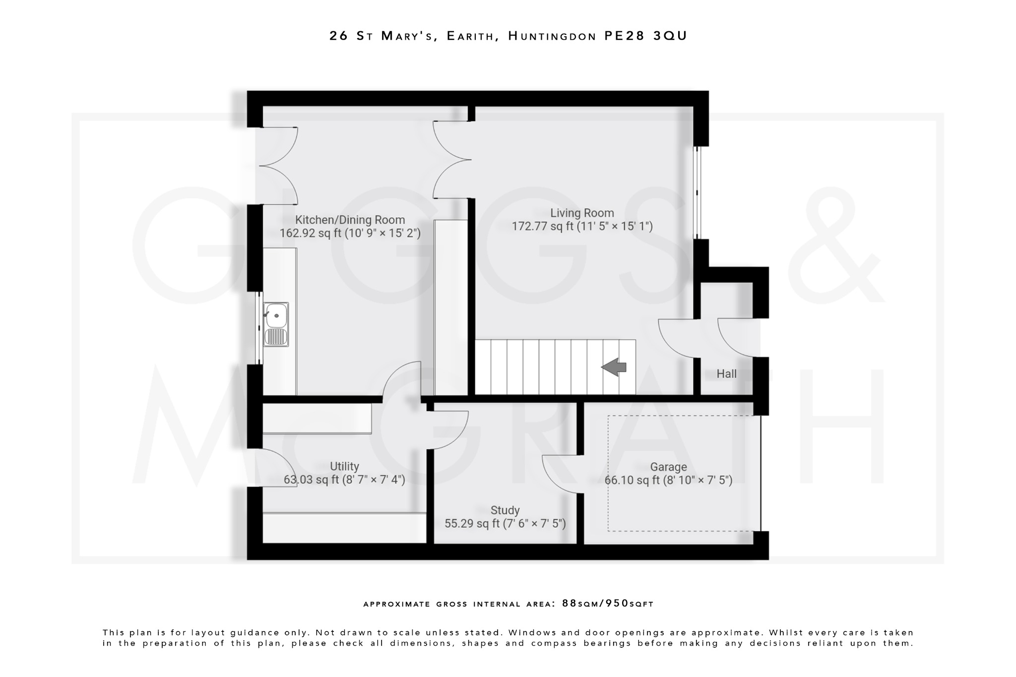 3 bed link detached house for sale in St Marys, Cambridgeshire - Property Floorplan
