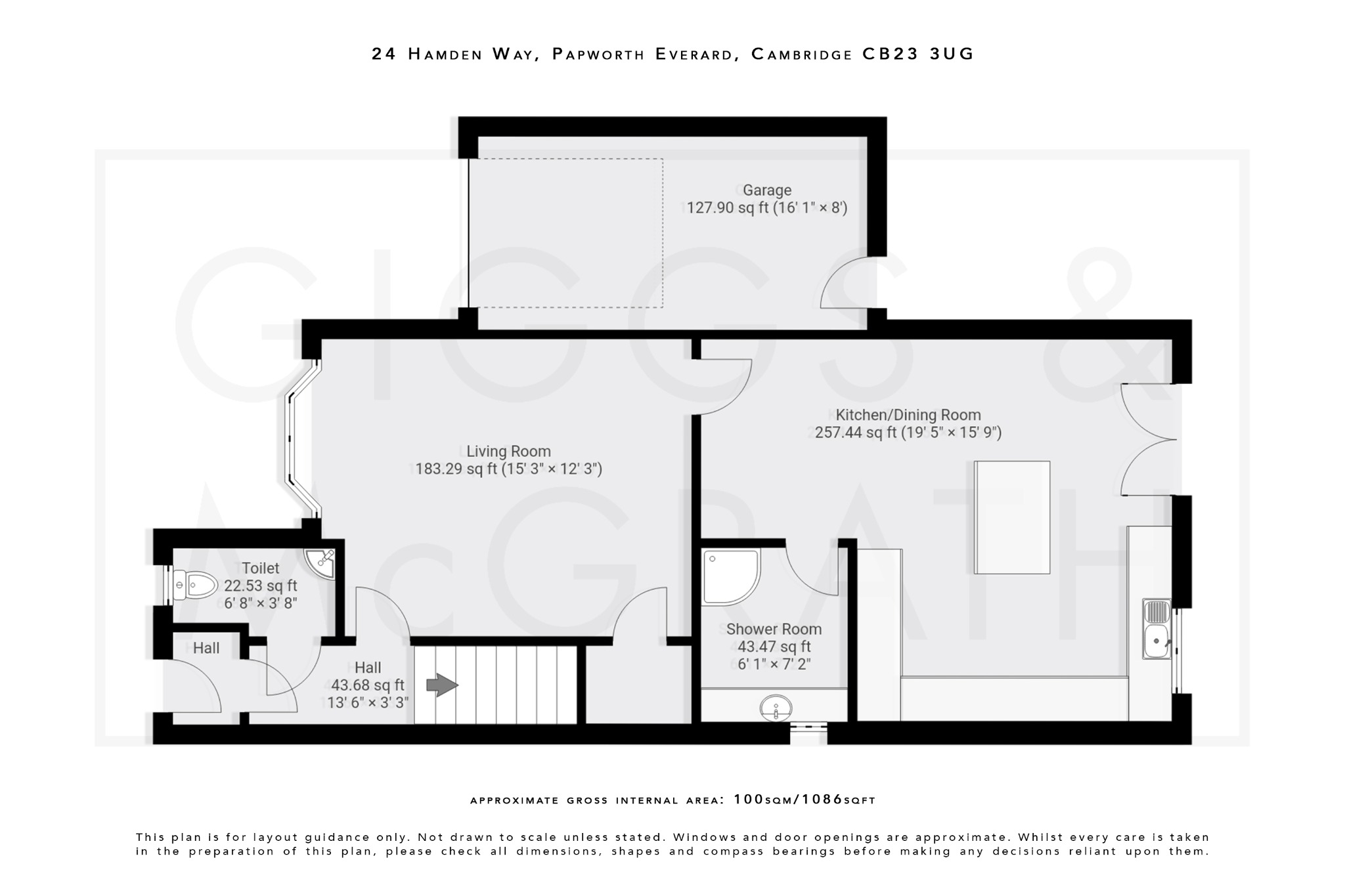 3 bed link detached house for sale in Hamden Way, Cambridgeshire - Property Floorplan