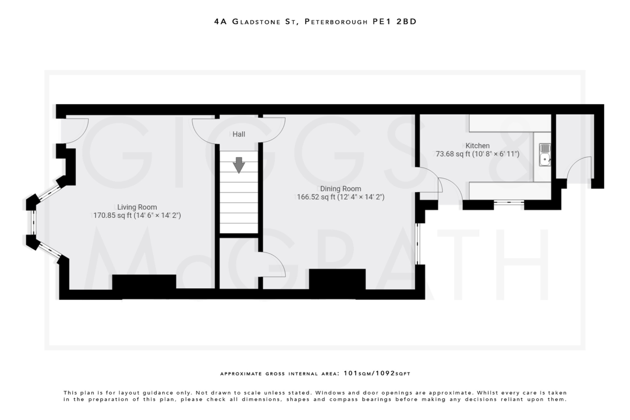 3 bed terraced house for sale in Gladstone Street, Peterborough - Property Floorplan