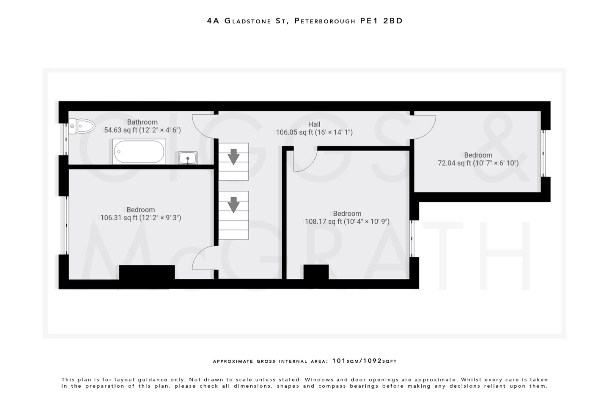 3 bed terraced house for sale in Gladstone Street, Peterborough - Property Floorplan