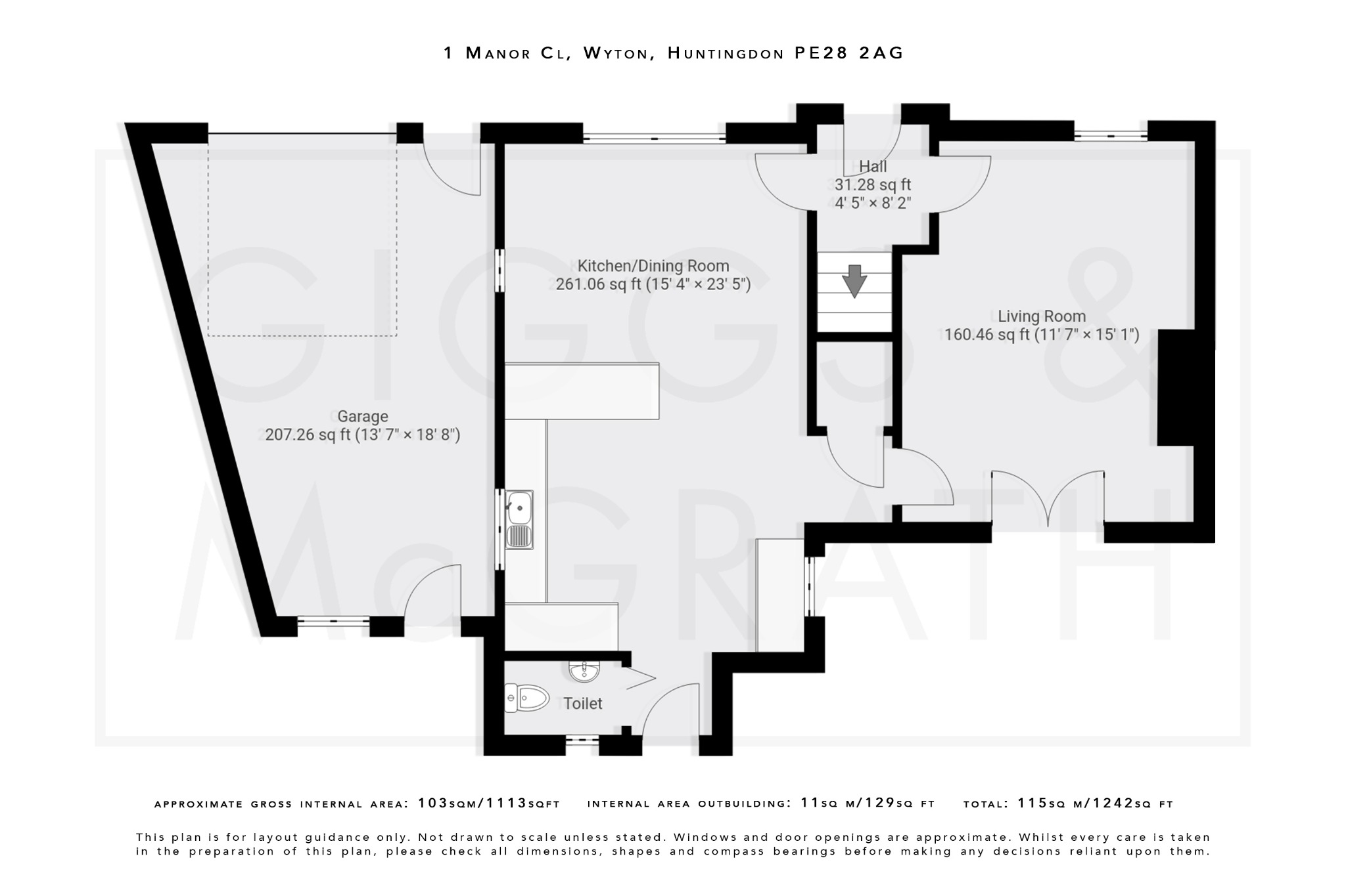 3 bed semi-detached house for sale in Manor Close, Huntingdon - Property Floorplan