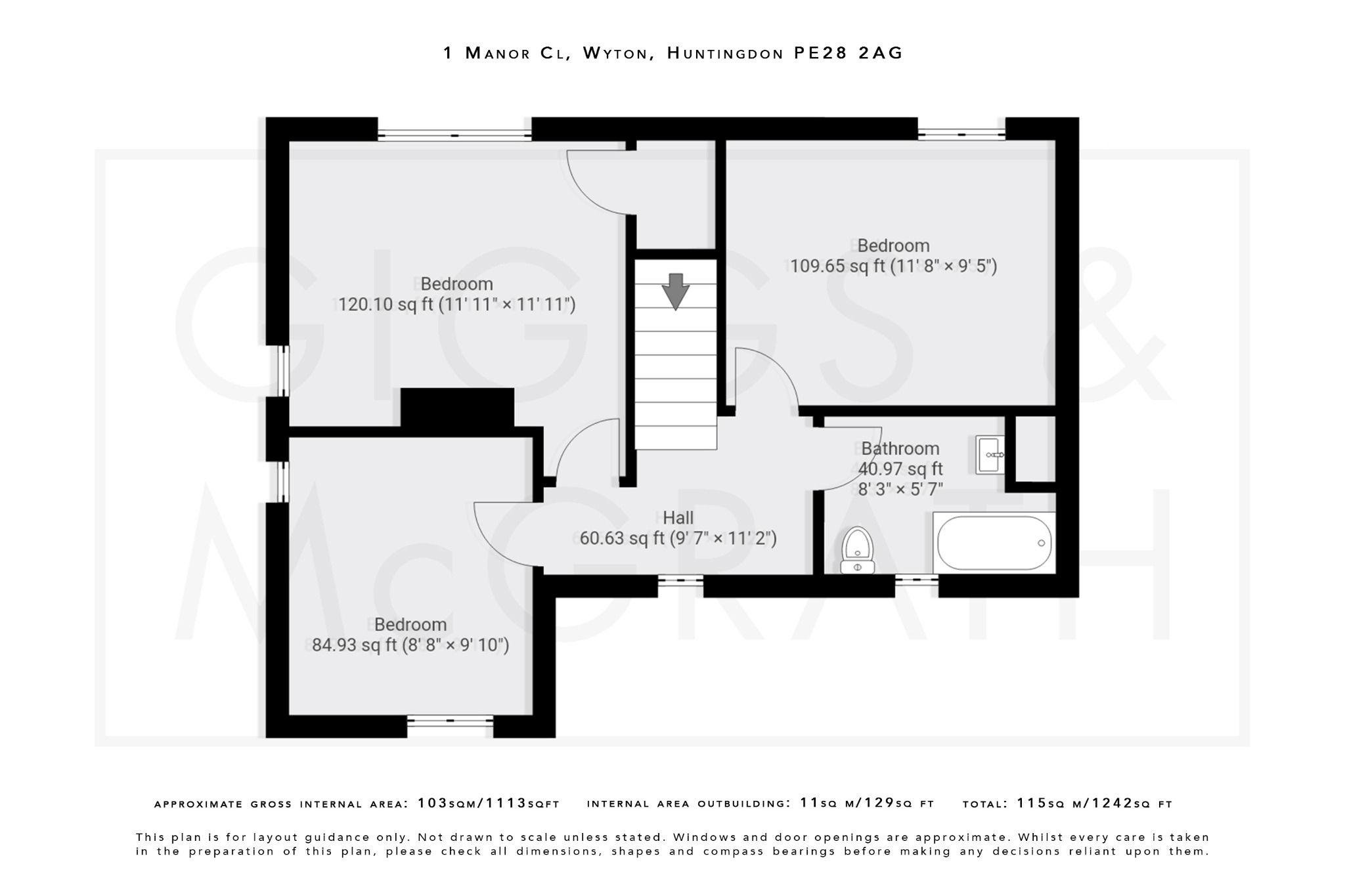 3 bed semi-detached house for sale in Manor Close, Huntingdon - Property Floorplan