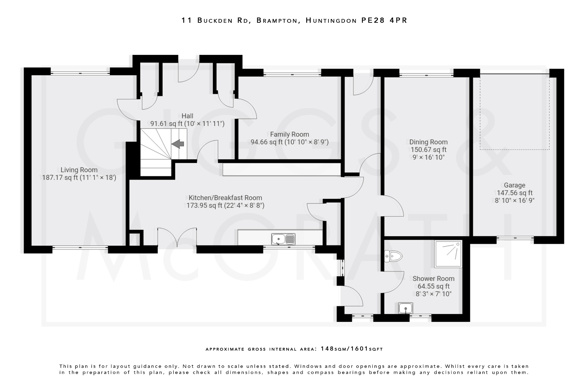 3 bed detached house for sale in Buckden Road, Cambridgeshire - Property Floorplan