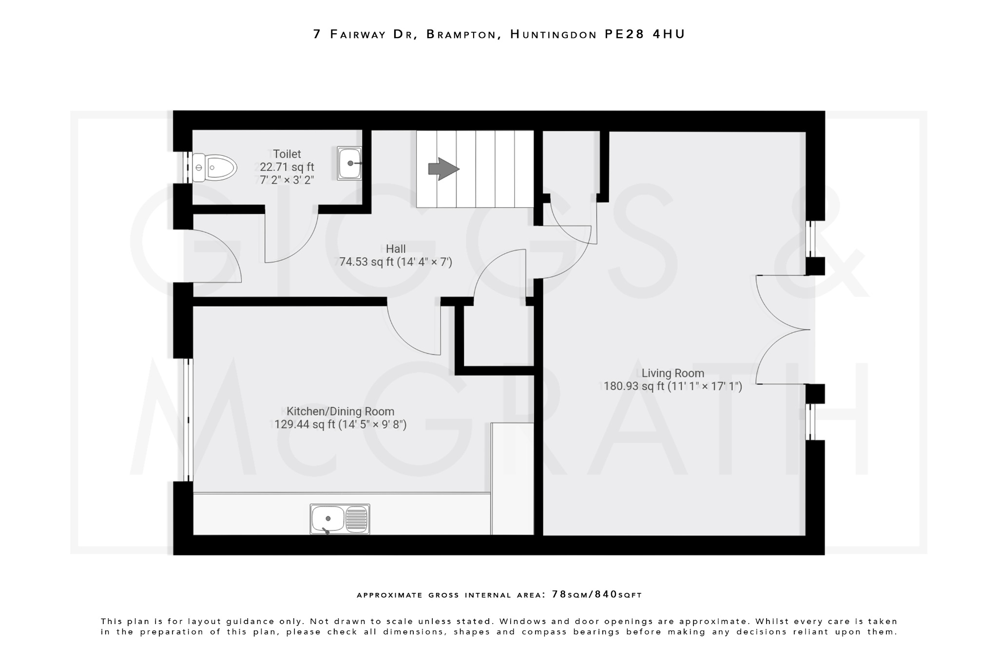 3 bed semi-detached house for sale in Fairway Drive, Cambridgeshire - Property Floorplan