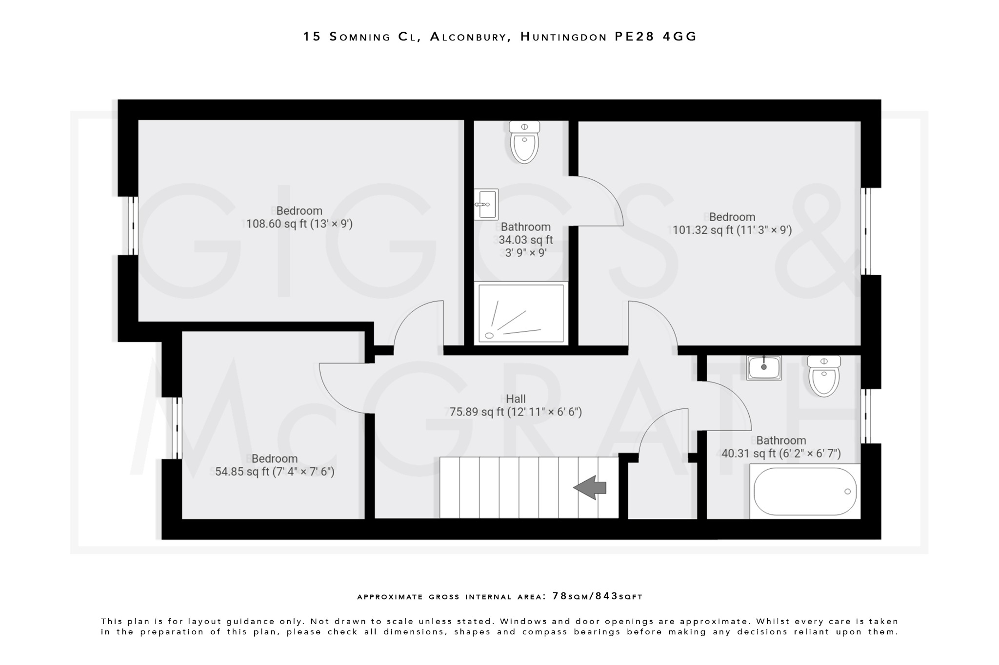 3 bed semi-detached house for sale in Somning Close, Cambridgeshire - Property Floorplan