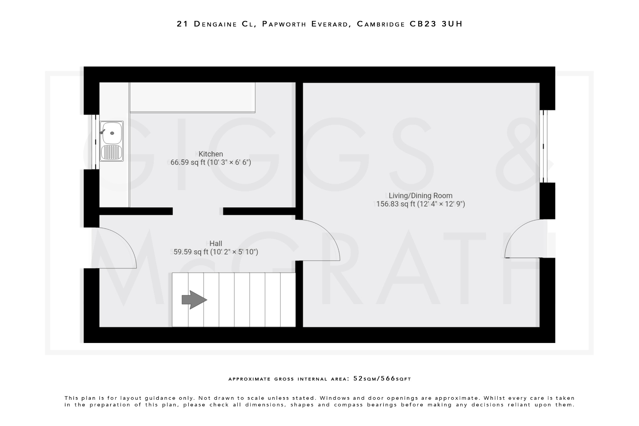 2 bed end of terrace house for sale in Dengaine Close, Cambridgeshire - Property Floorplan