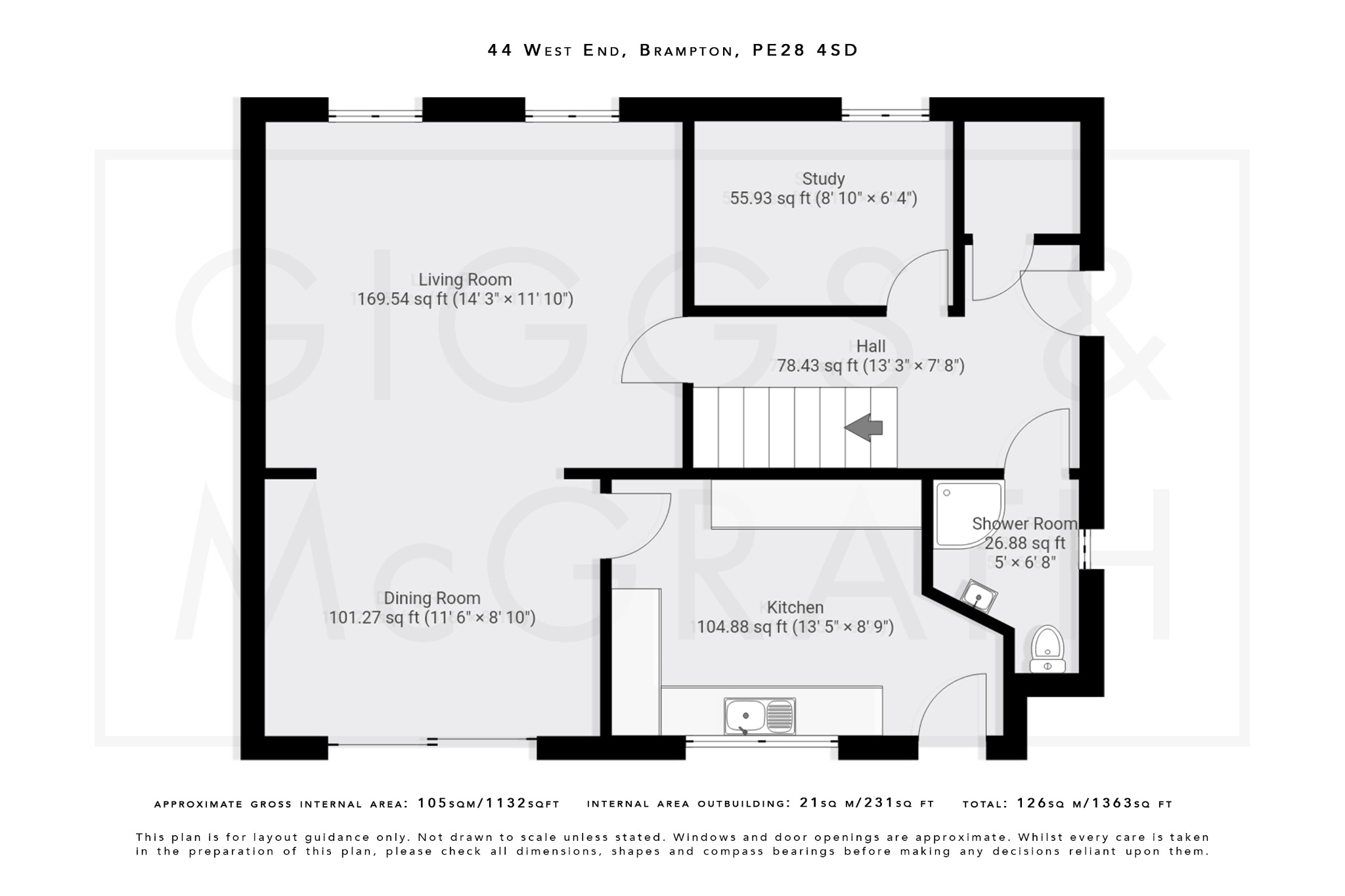 4 bed detached house for sale in West End, Cambridgeshire - Property Floorplan