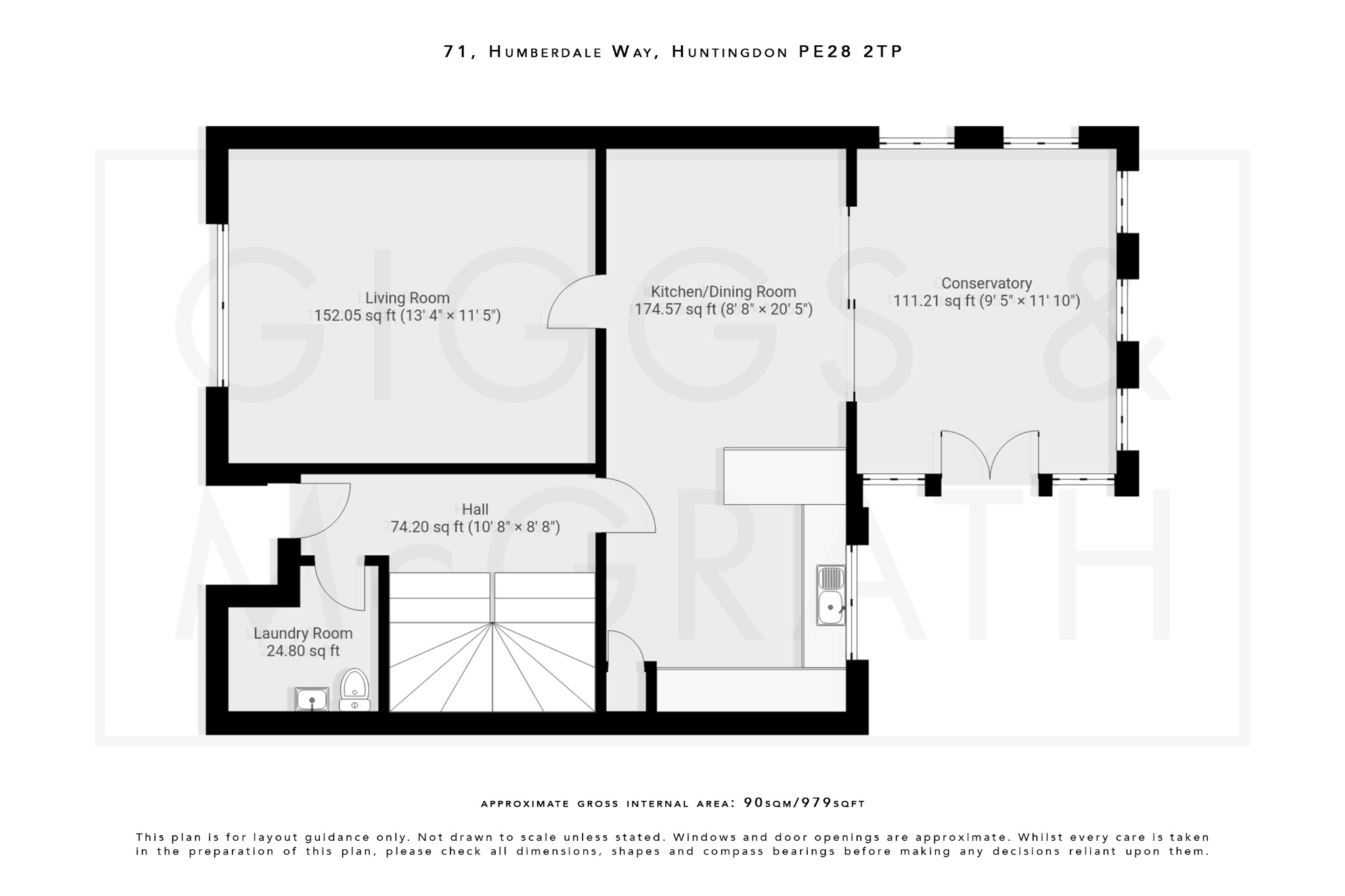 3 bed terraced house for sale in Humberdale Way, Cambridgeshire - Property Floorplan