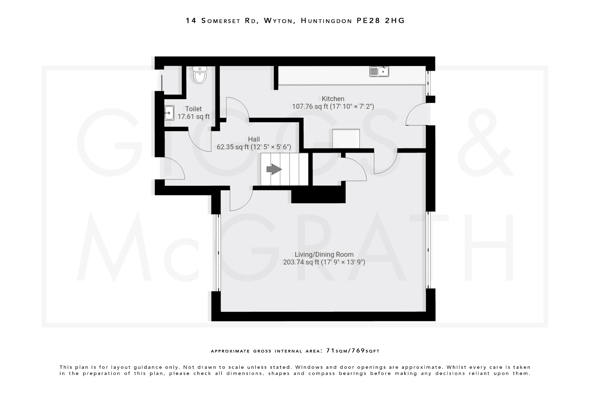 2 bed semi-detached house for sale in Somerset Road, Huntingdon - Property Floorplan