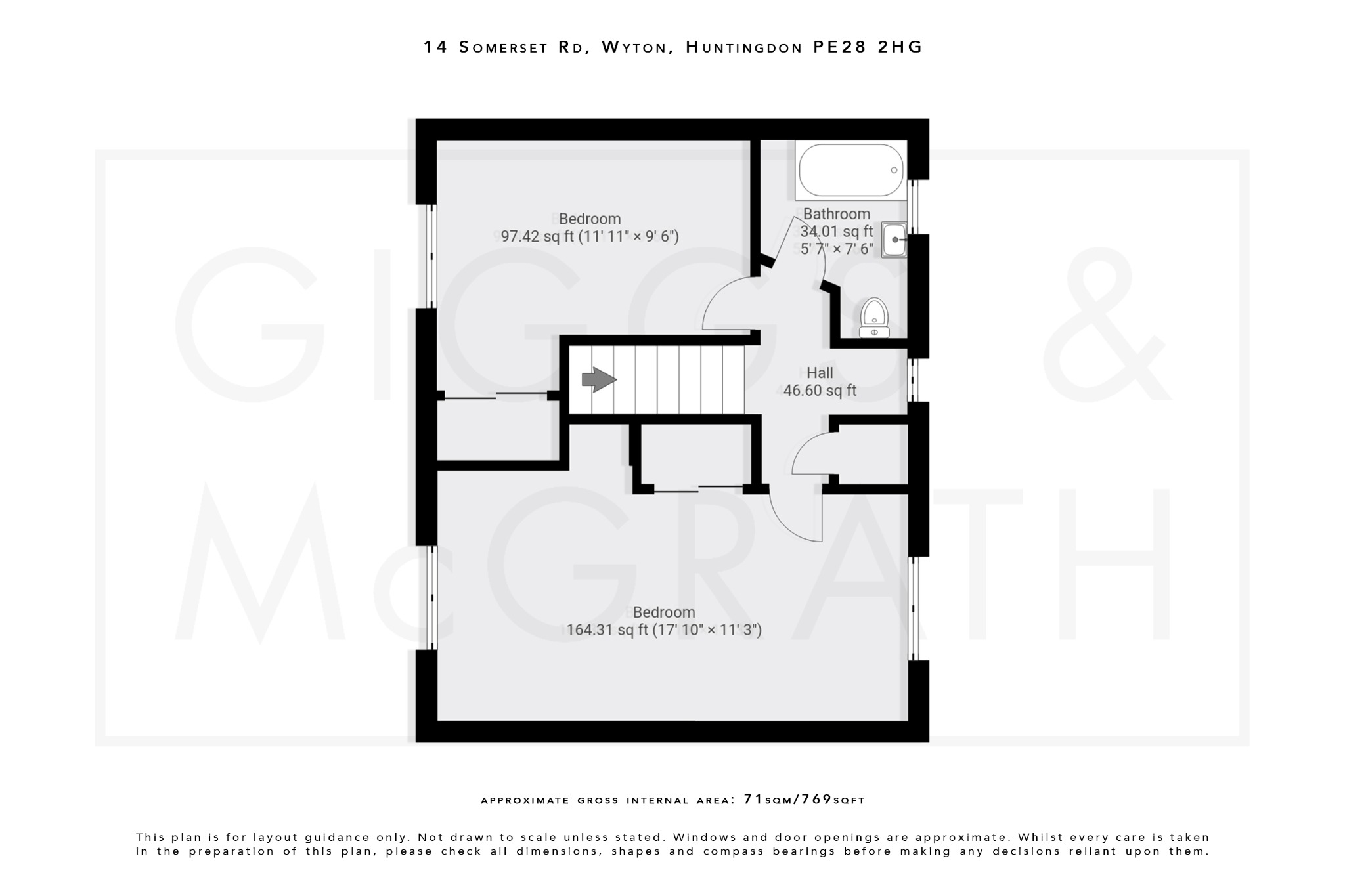 2 bed semi-detached house for sale in Somerset Road, Huntingdon - Property Floorplan