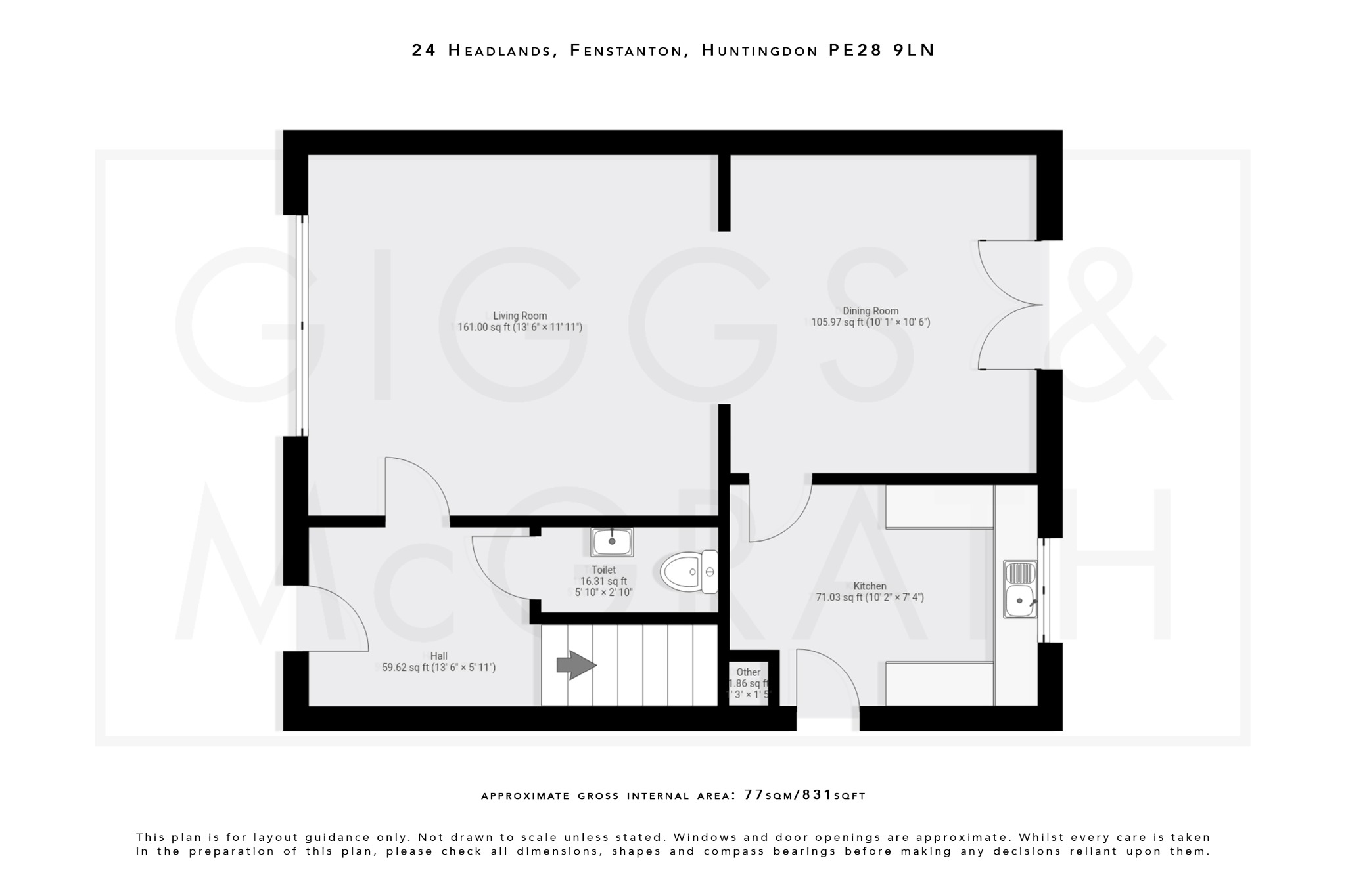 3 bed semi-detached house for sale in Headlands, Cambridgeshire - Property Floorplan