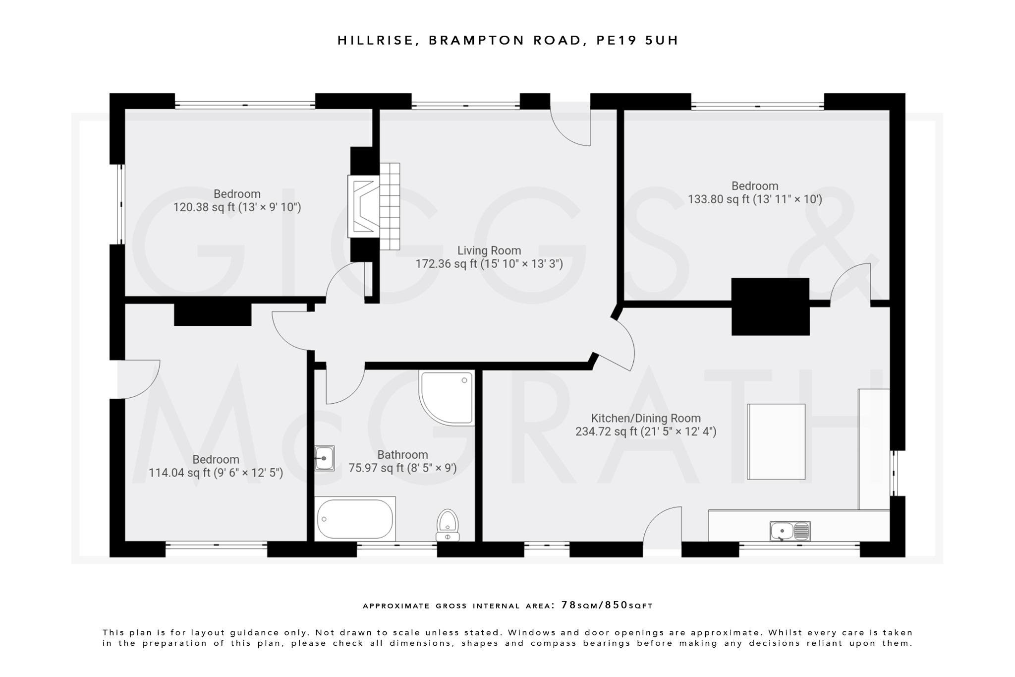 3 bed bungalow for sale in Brampton Road, St. Neots - Property Floorplan