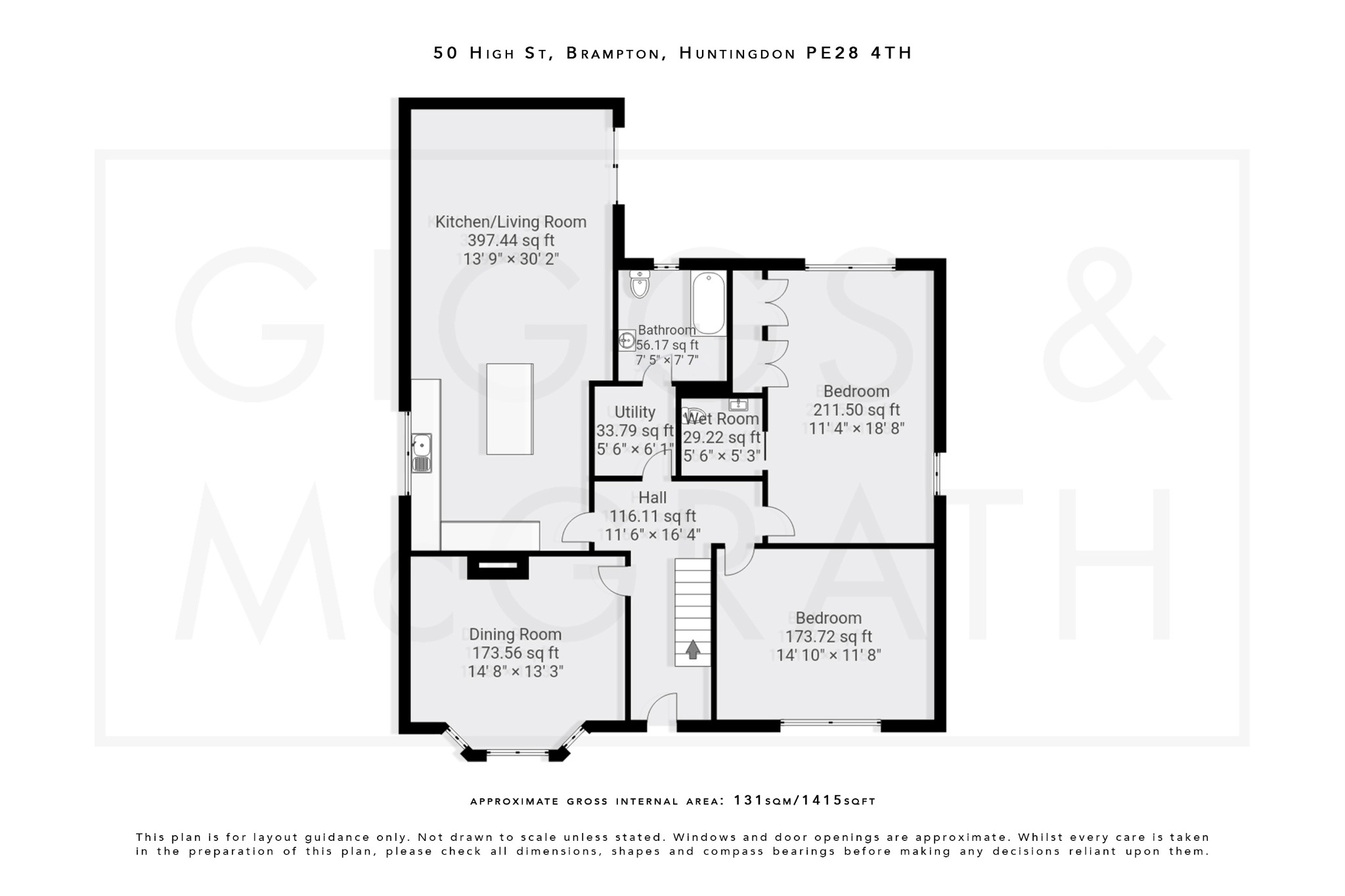 3 bed detached bungalow for sale in High Street, Cambridgeshire - Property Floorplan