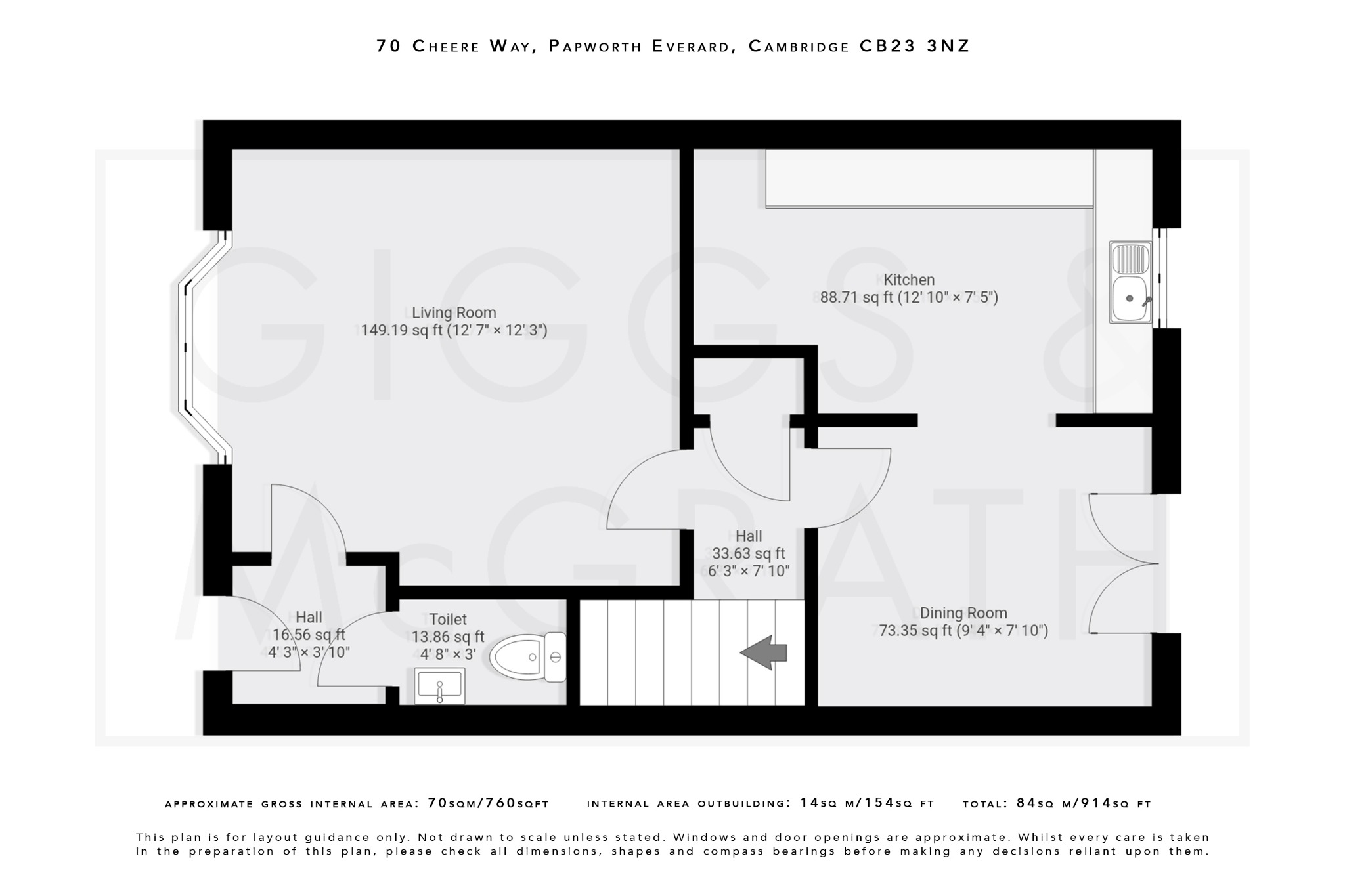 3 bed terraced house for sale in Cheere Way, Cambridgeshire - Property Floorplan
