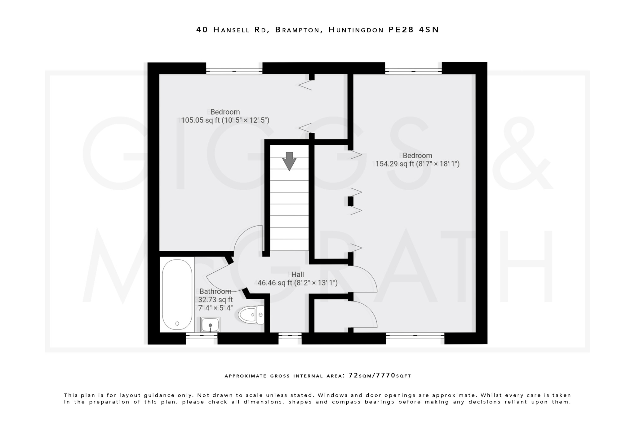 2 bed semi-detached house for sale in Hansell Road, Huntingdon - Property Floorplan