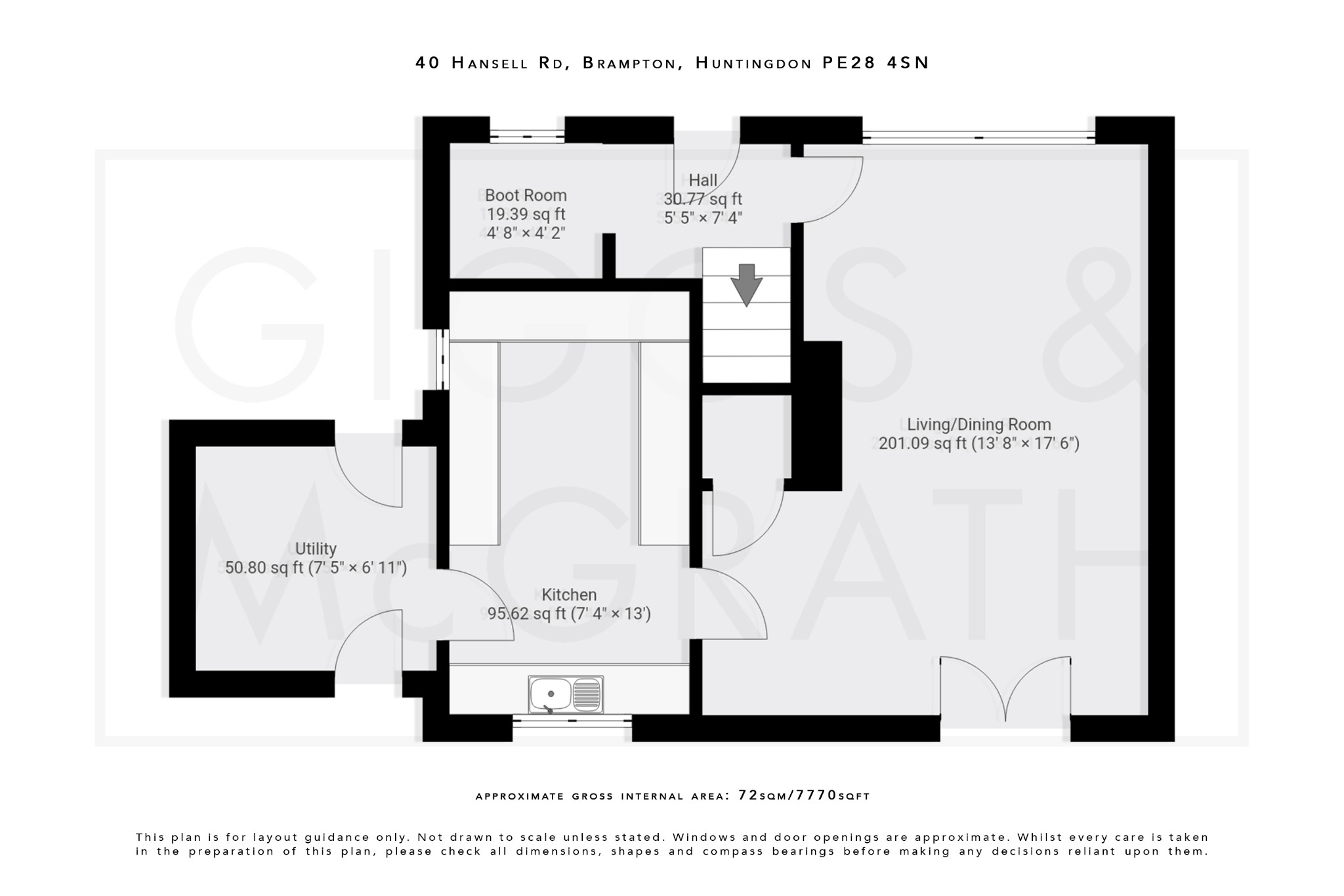 2 bed semi-detached house for sale in Hansell Road, Huntingdon - Property Floorplan