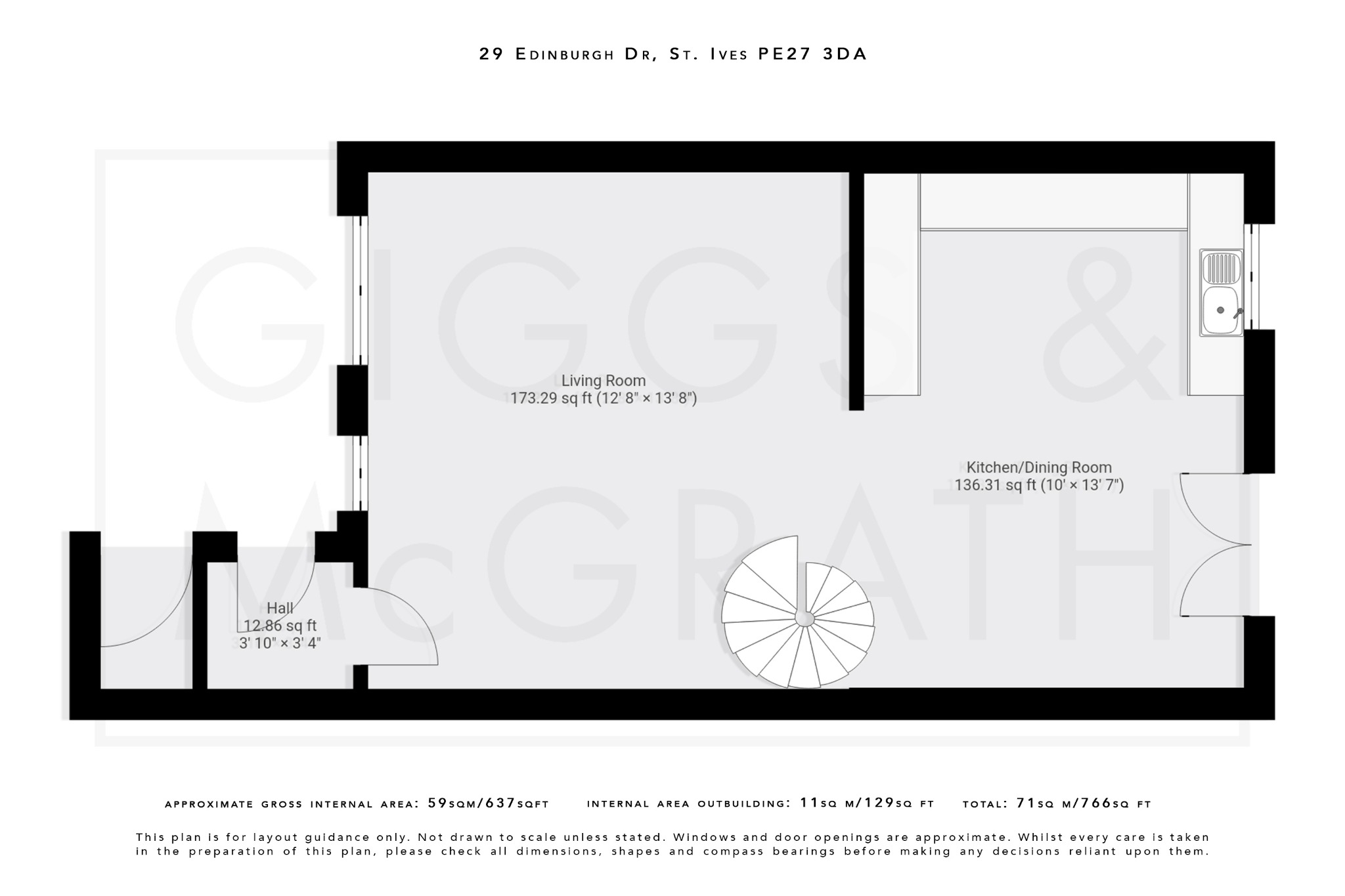 3 bed terraced house for sale in Edinburgh Drive, St Ives - Property Floorplan