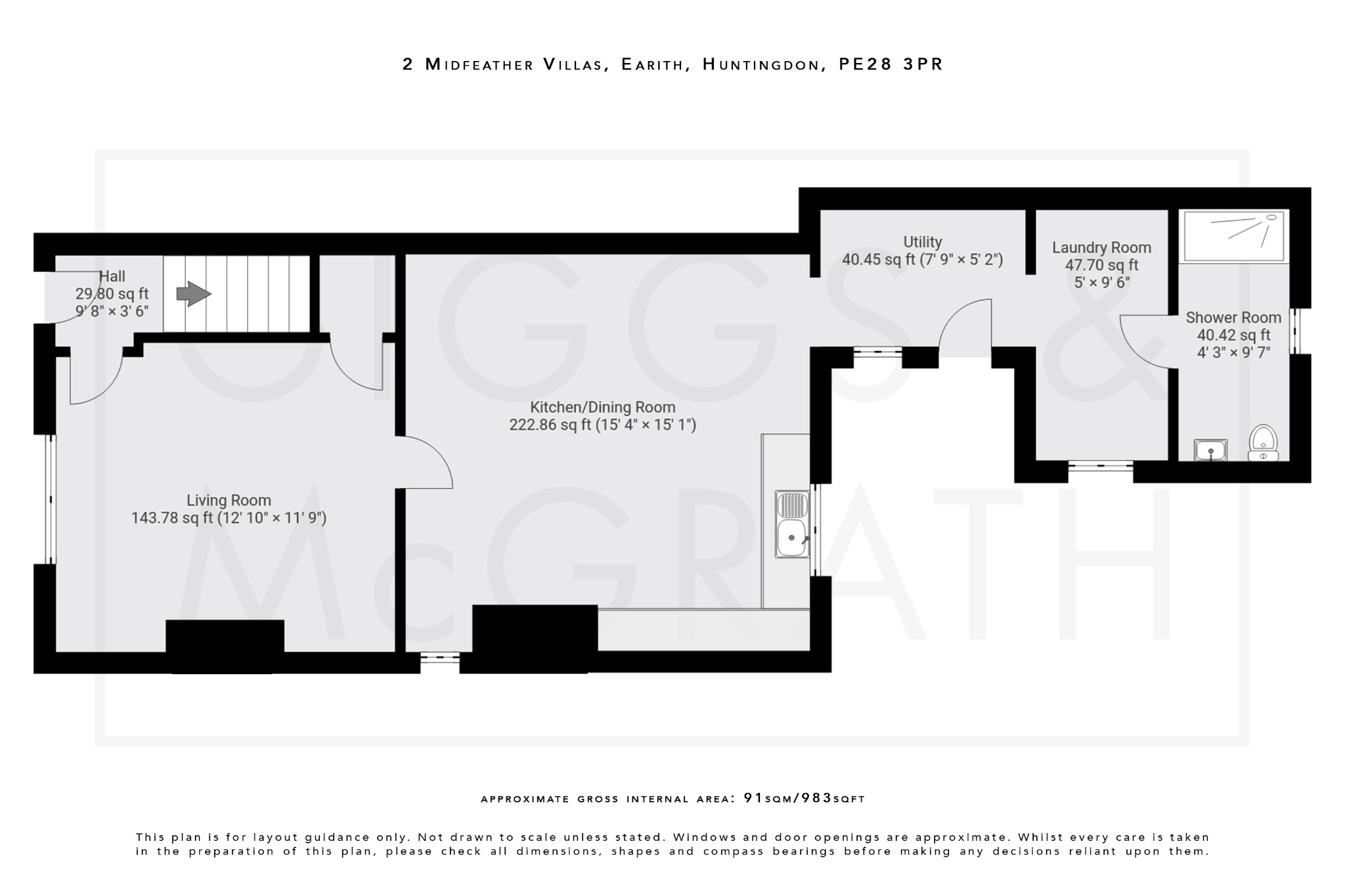 3 bed semi-detached house for sale in Earith Bridge, Huntingdon - Property Floorplan