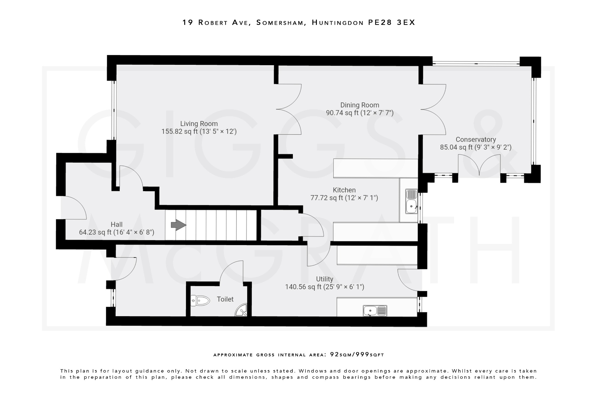 3 bed detached house for sale in Robert Avenue, Cambridgeshire - Property Floorplan