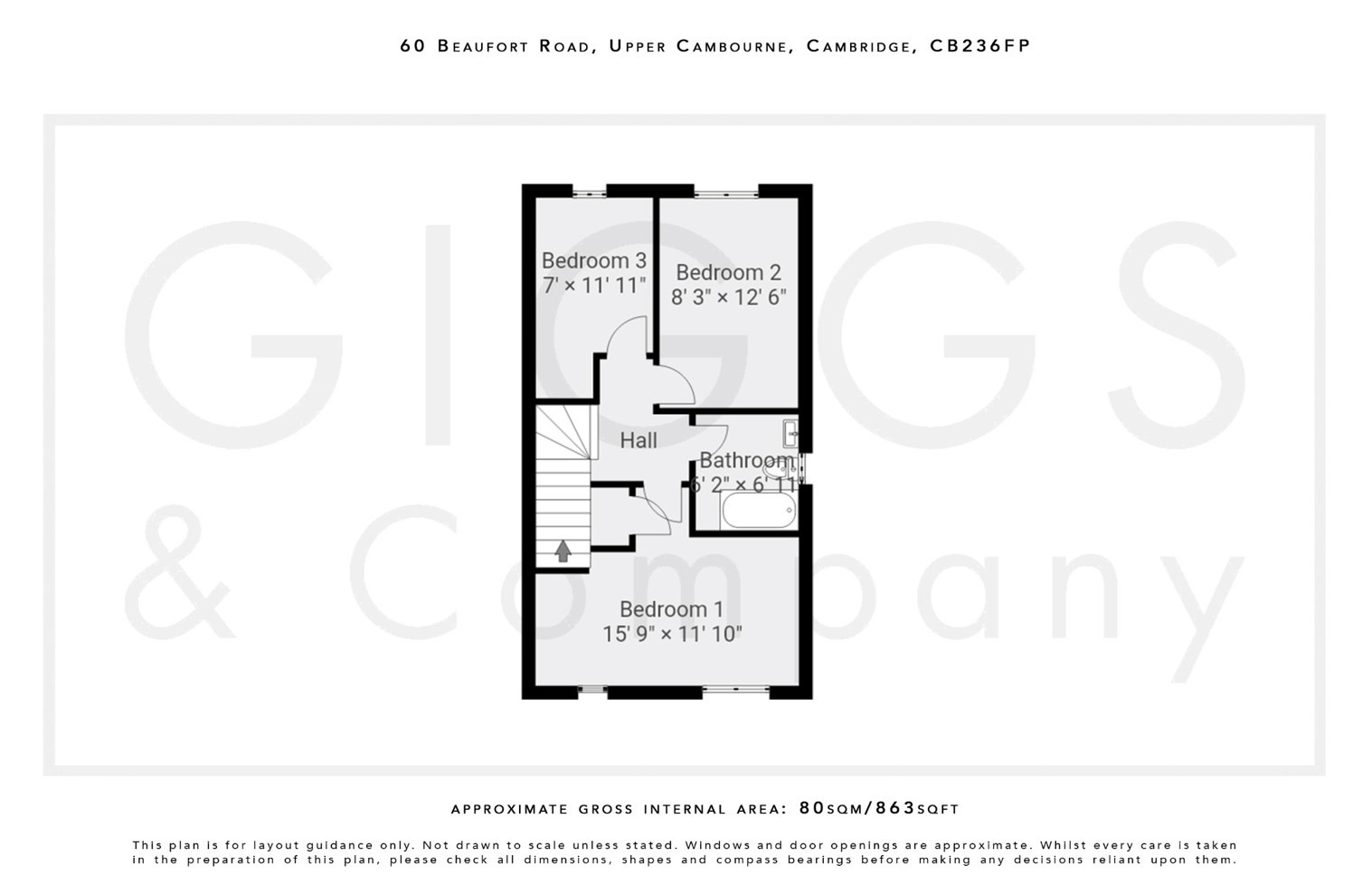 3 bed semi-detached house for sale in Beaufort Road, Cambridgeshire - Property Floorplan