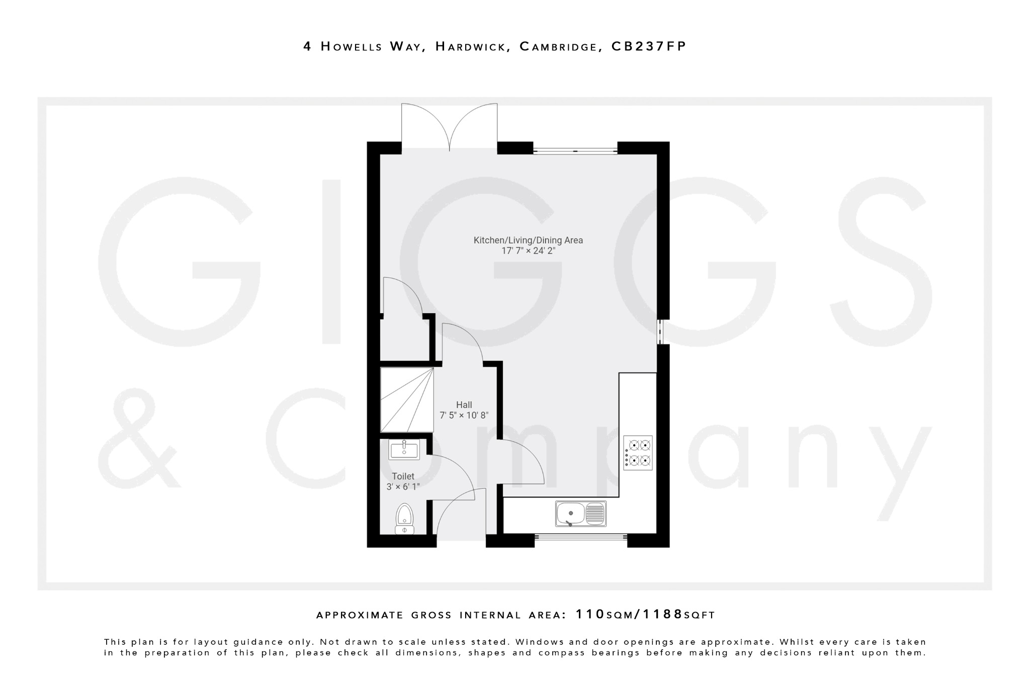 2 bed semi-detached house for sale in Howells Way, Cambridgeshire - Property Floorplan
