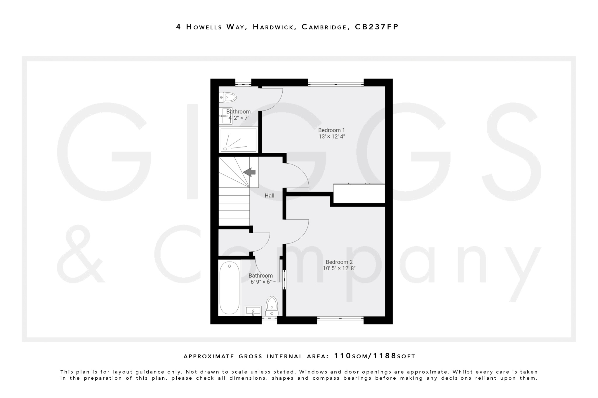 2 bed semi-detached house for sale in Howells Way, Cambridgeshire - Property Floorplan