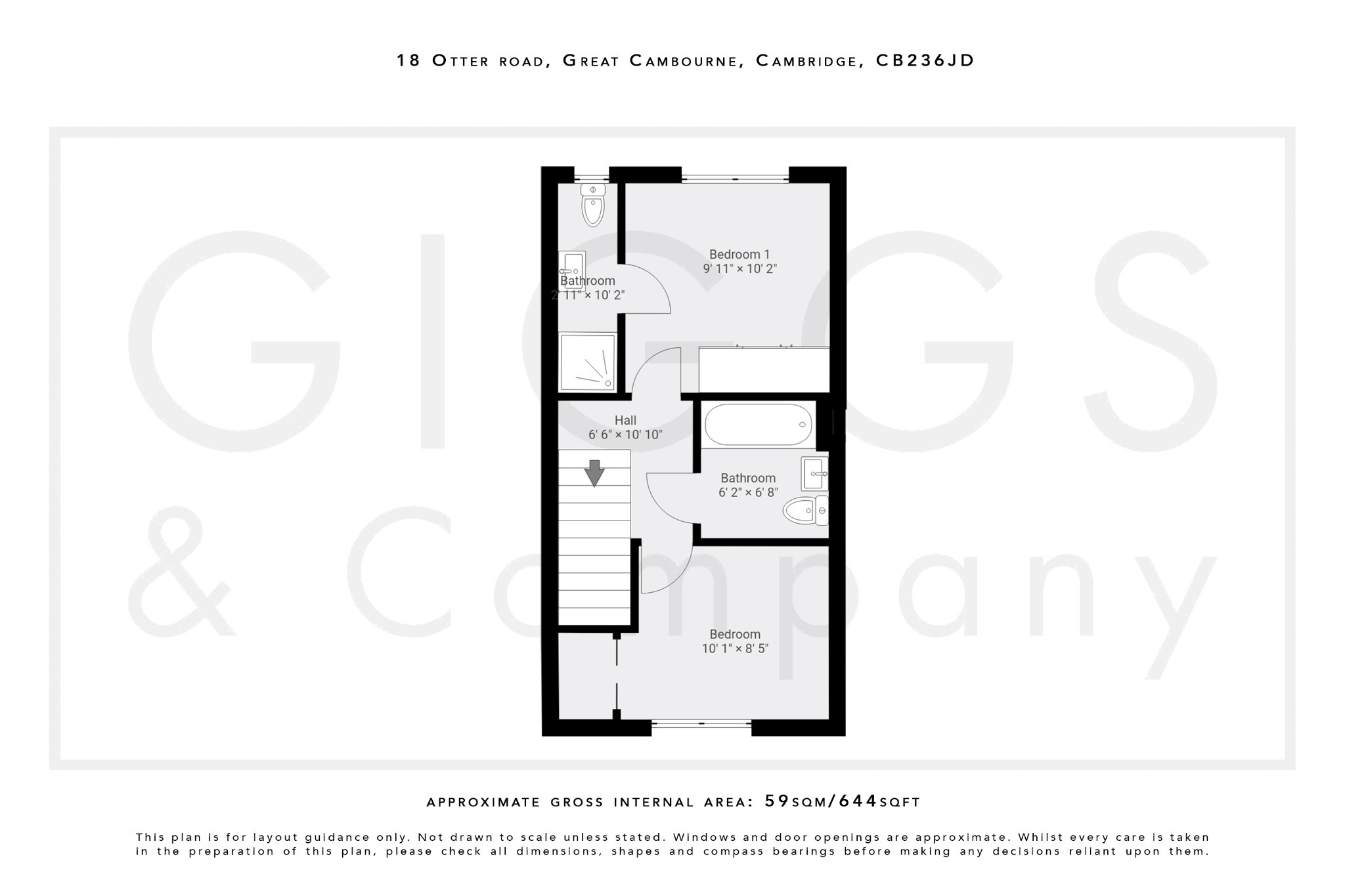 2 bed semi-detached house for sale in Otter Road, Cambridgeshire - Property Floorplan