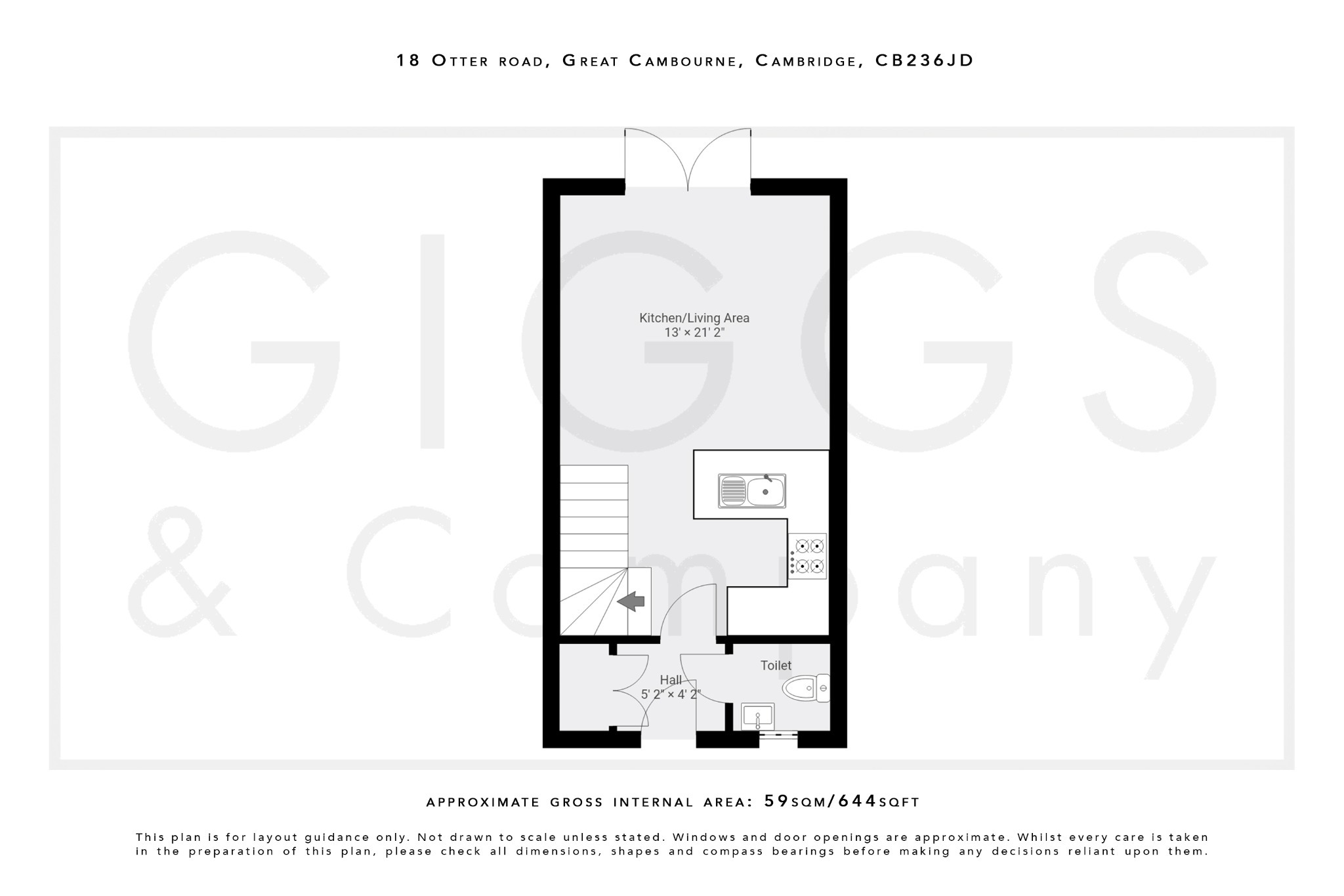 2 bed semi-detached house for sale in Otter Road, Cambridgeshire - Property Floorplan