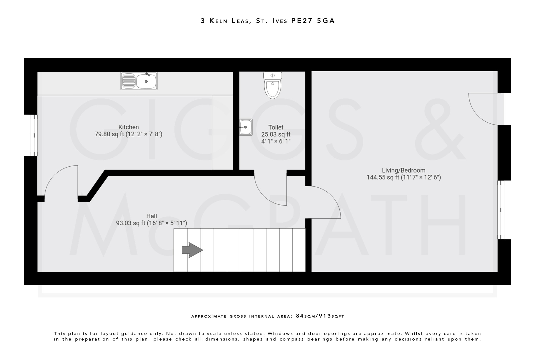 3 bed town house for sale in Keln Leas, St Ives - Property Floorplan