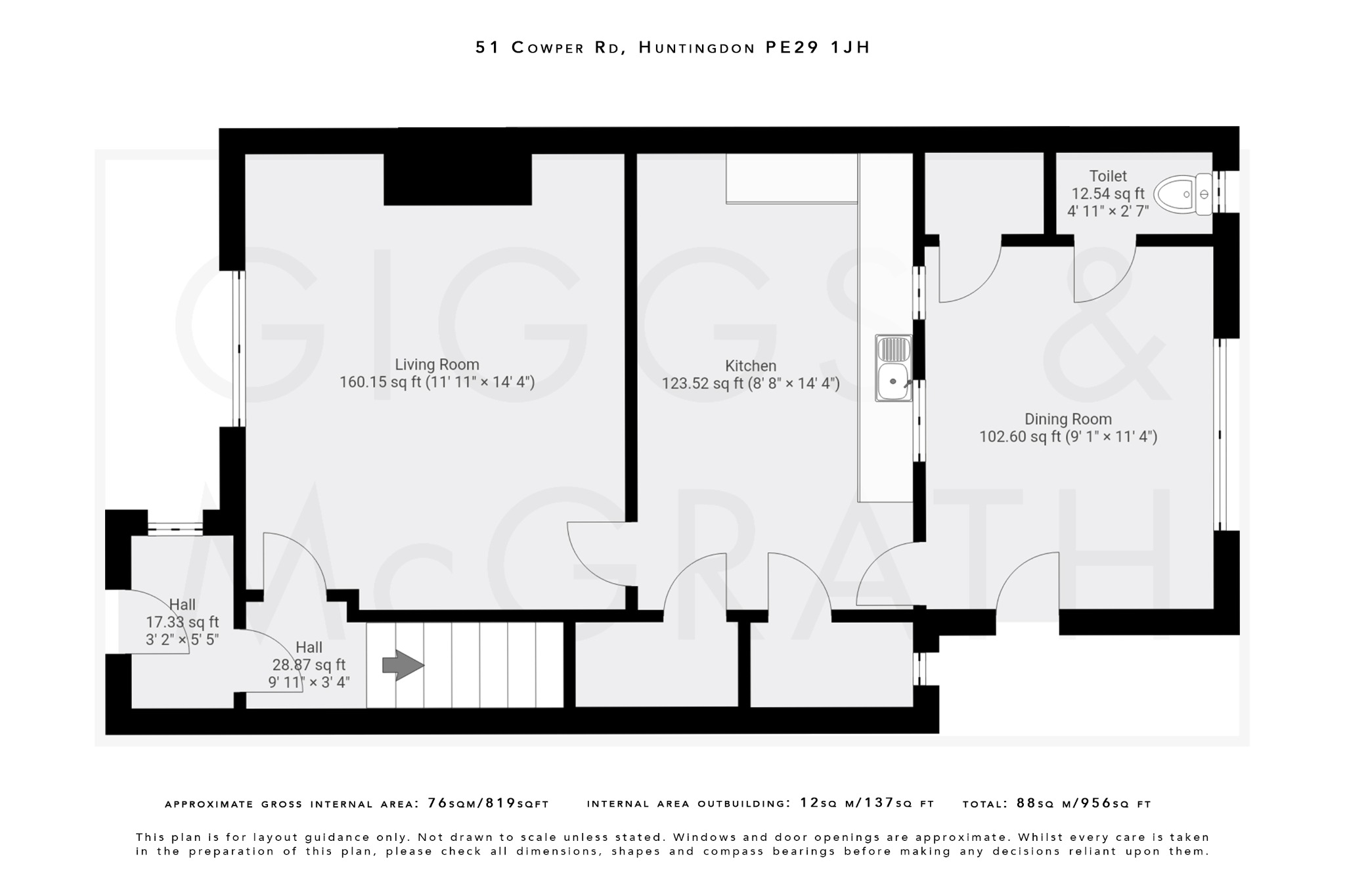 2 bed semi-detached house for sale in Cowper Road, Huntingdon - Property Floorplan