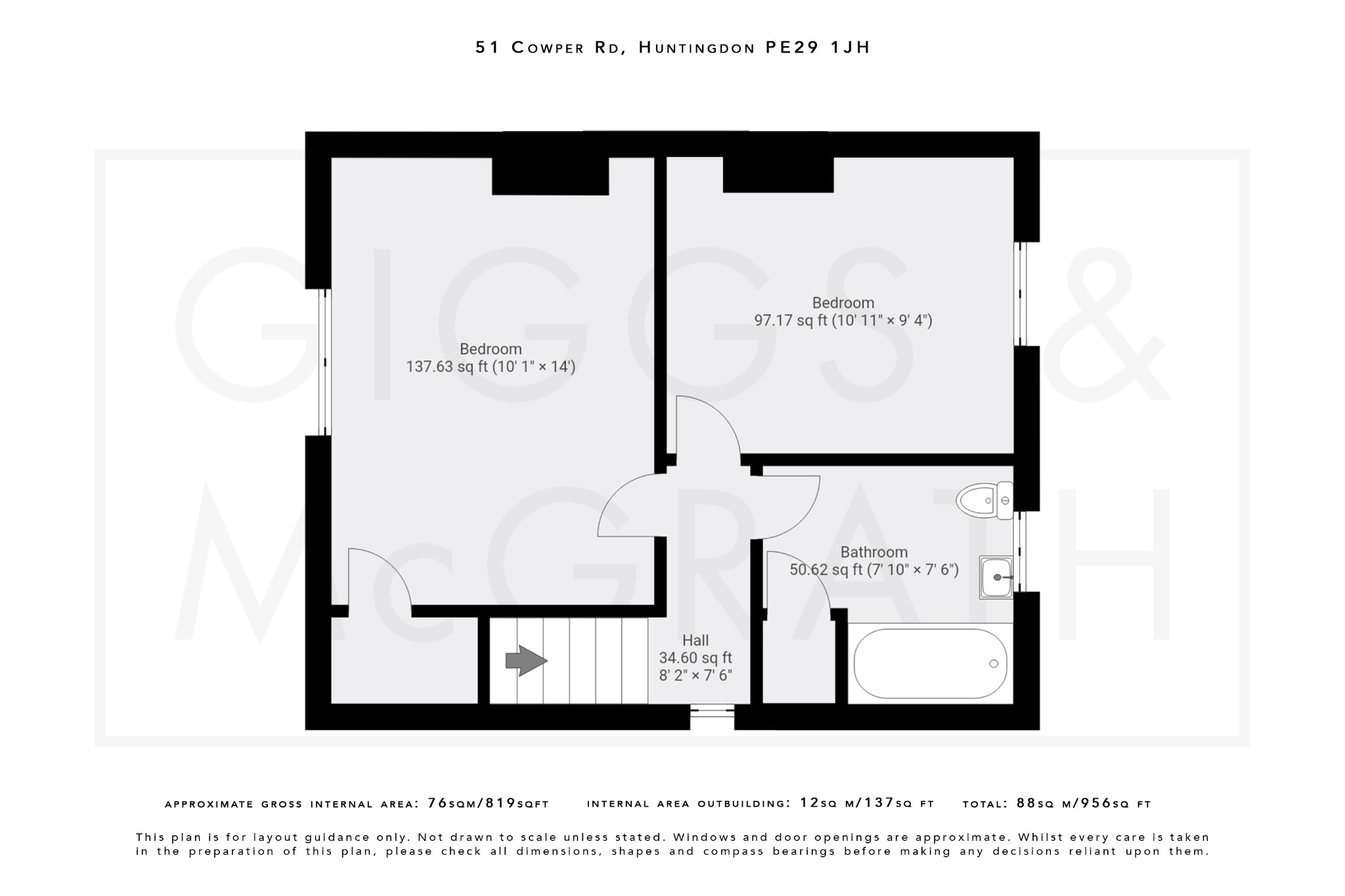 2 bed semi-detached house for sale in Cowper Road, Huntingdon - Property Floorplan