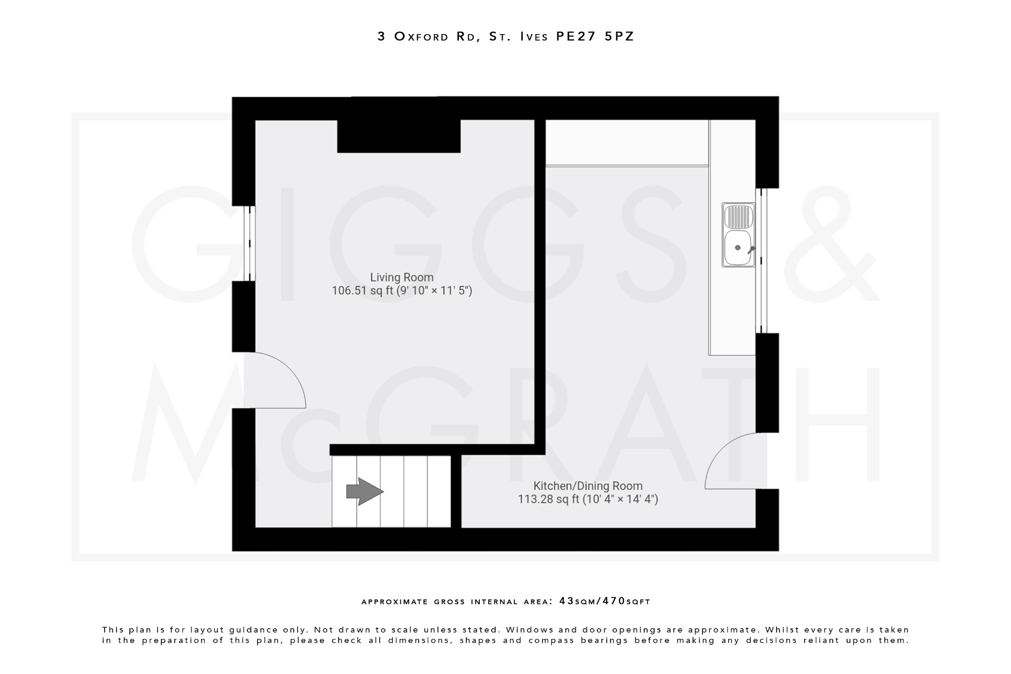 2 bed end of terrace house for sale in Oxford Road, St Ives - Property Floorplan