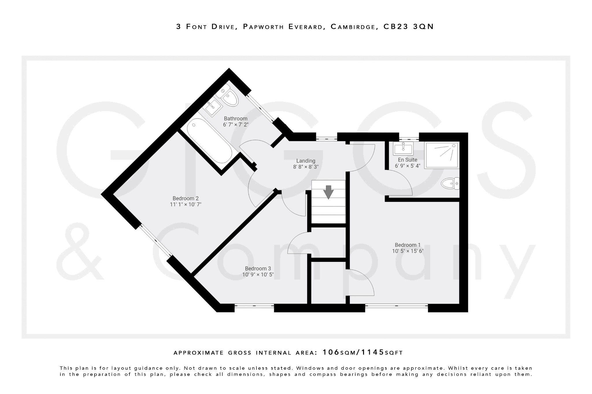 3 bed semi-detached house for sale in Font Drive, Cambridgeshire - Property Floorplan