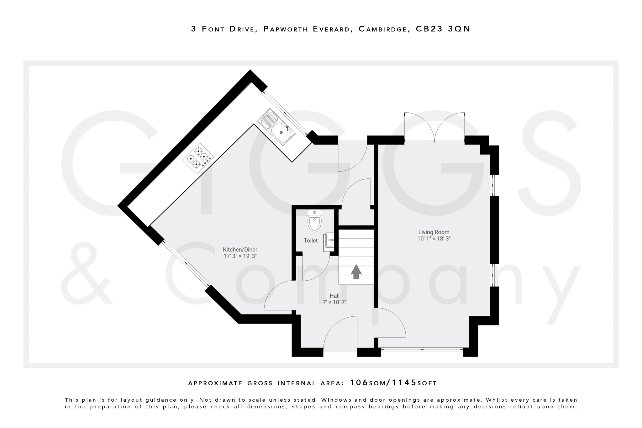 3 bed semi-detached house for sale in Font Drive, Cambridgeshire - Property Floorplan