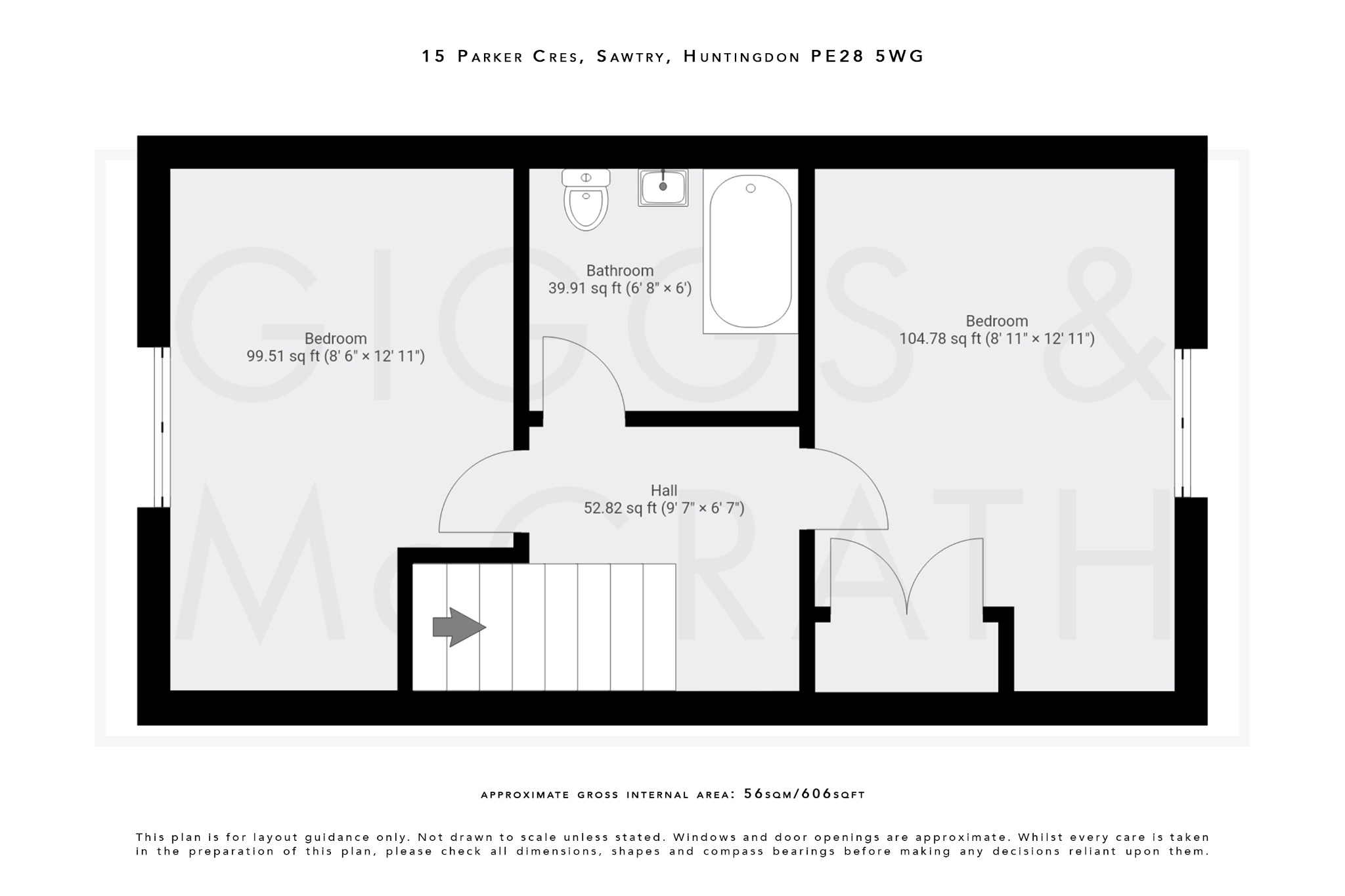 2 bed terraced house for sale in Parker Crescent, Cambridgeshire - Property Floorplan