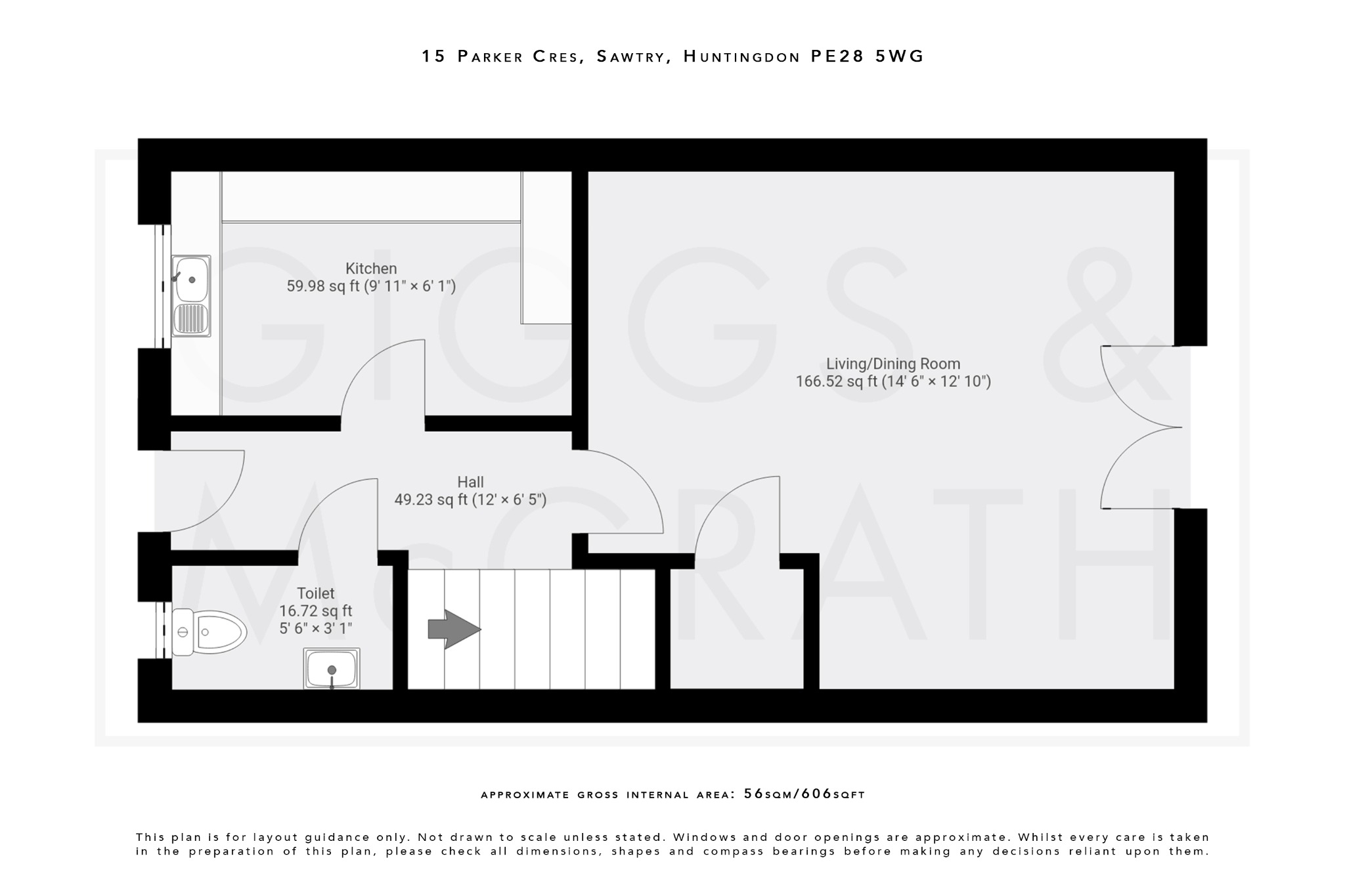 2 bed terraced house for sale in Parker Crescent, Cambridgeshire - Property Floorplan